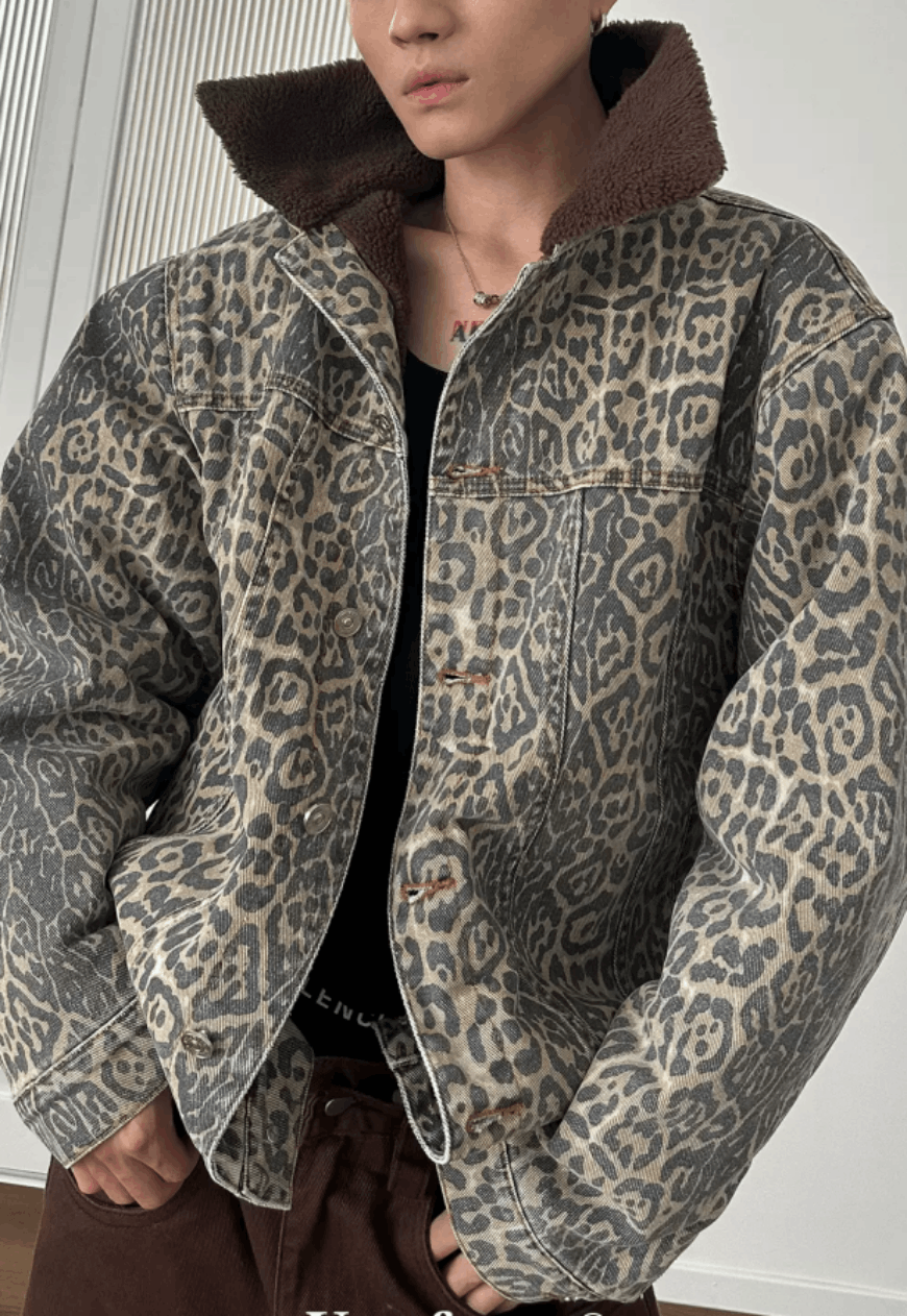 Other Unisex Vintage leopard print denim jacket Size US M / EU 48-50 / 2 - 1 Thumbnail