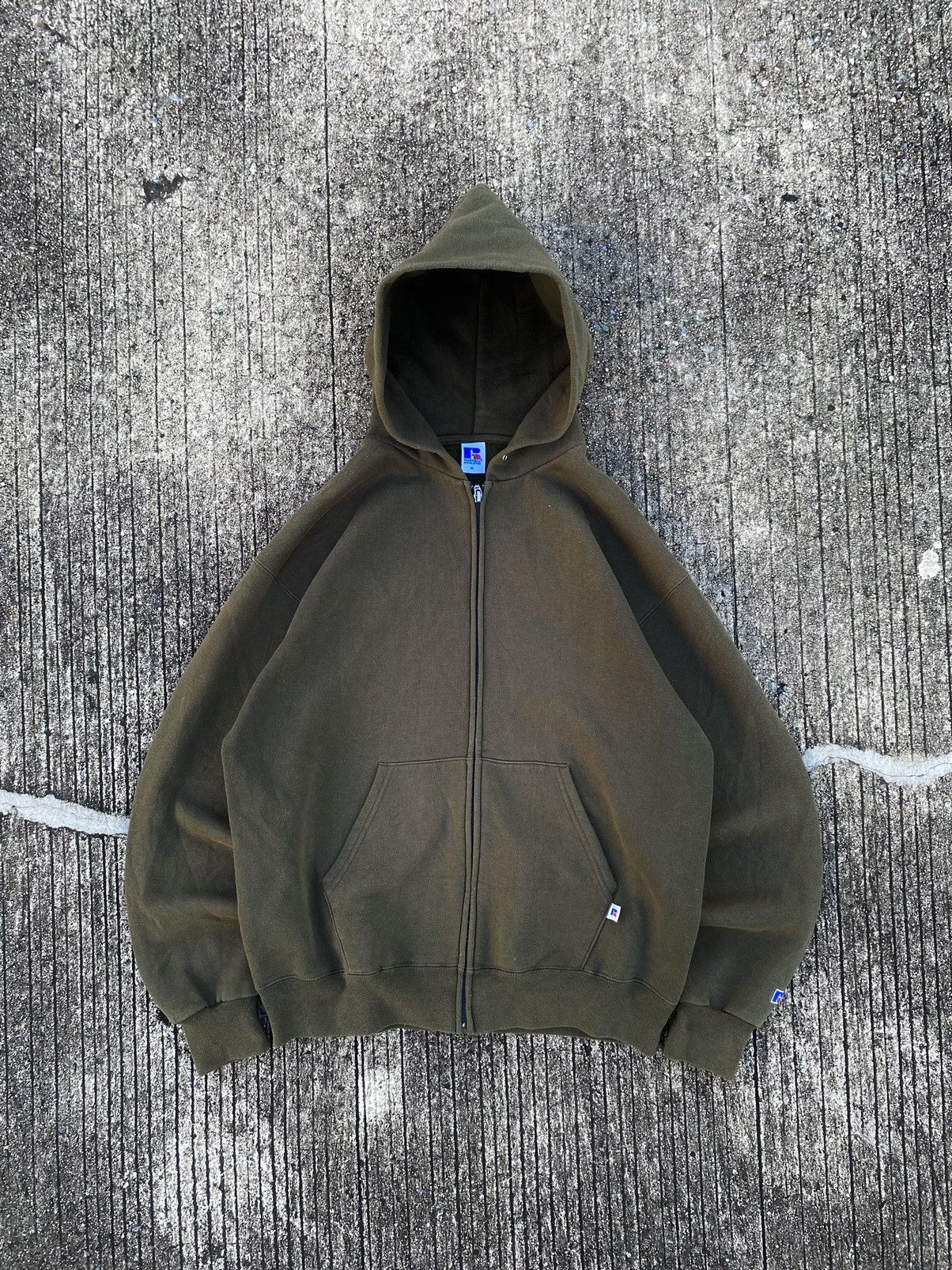 Russell Athletic Vintage Army Green Russell Athletic Zip Hoodie Size US L / EU 52-54 / 3 - 1 Thumbnail