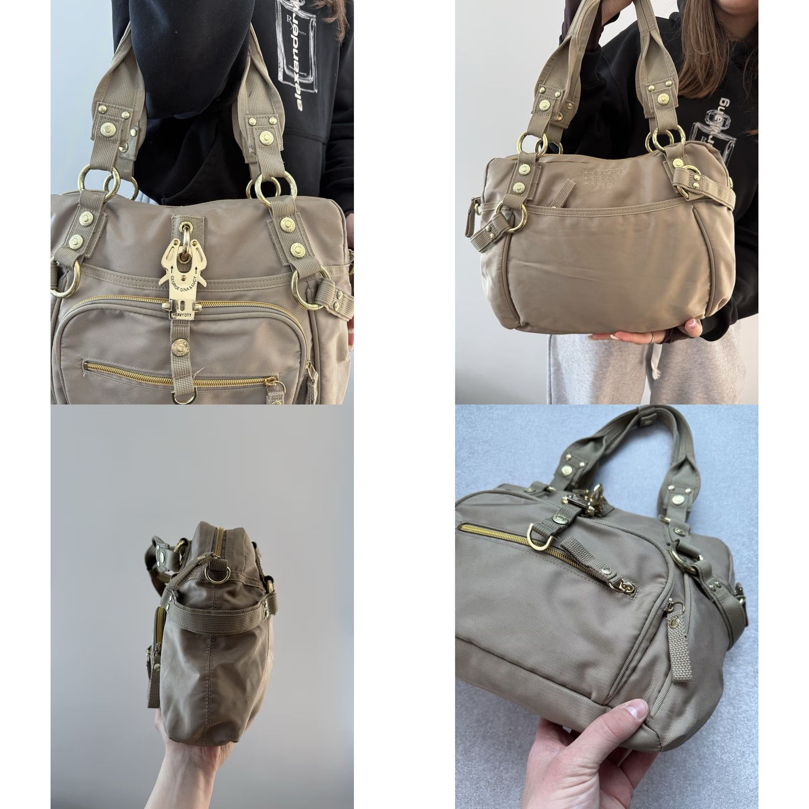 George Gina & Lucy George Gina & Lucy Cheekicheeks Golden Nylon Shoulder Bag Y2K GGL Archive Women Size ONE SIZE - 8 Thumbnail