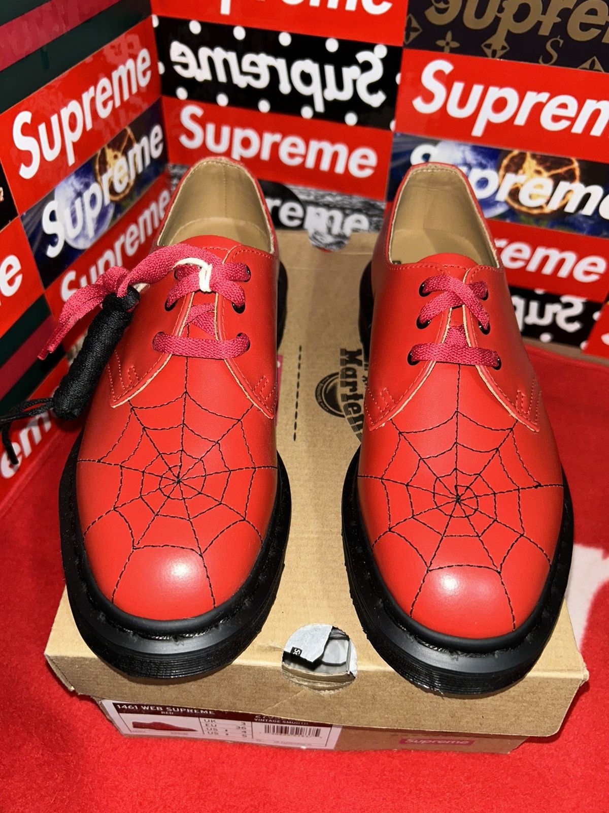 Supreme ×Dr.Martens Spiderweb 3-Eye Shoe Supreme Dr. Martens Spiderweb 3-Eye Shoe (SS22) - $178