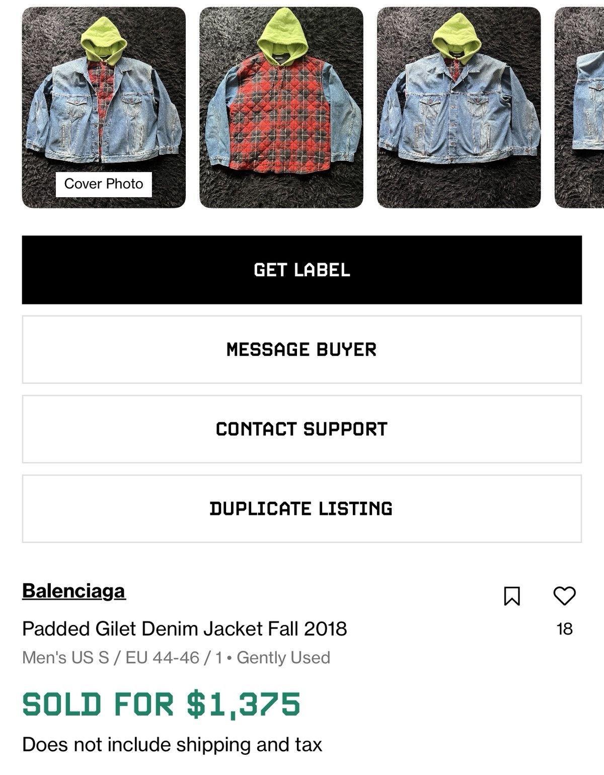 Balenciaga Padded Gilet Jacket Fall 2018 Size US S / EU 44-46 / 1 - 12 Thumbnail