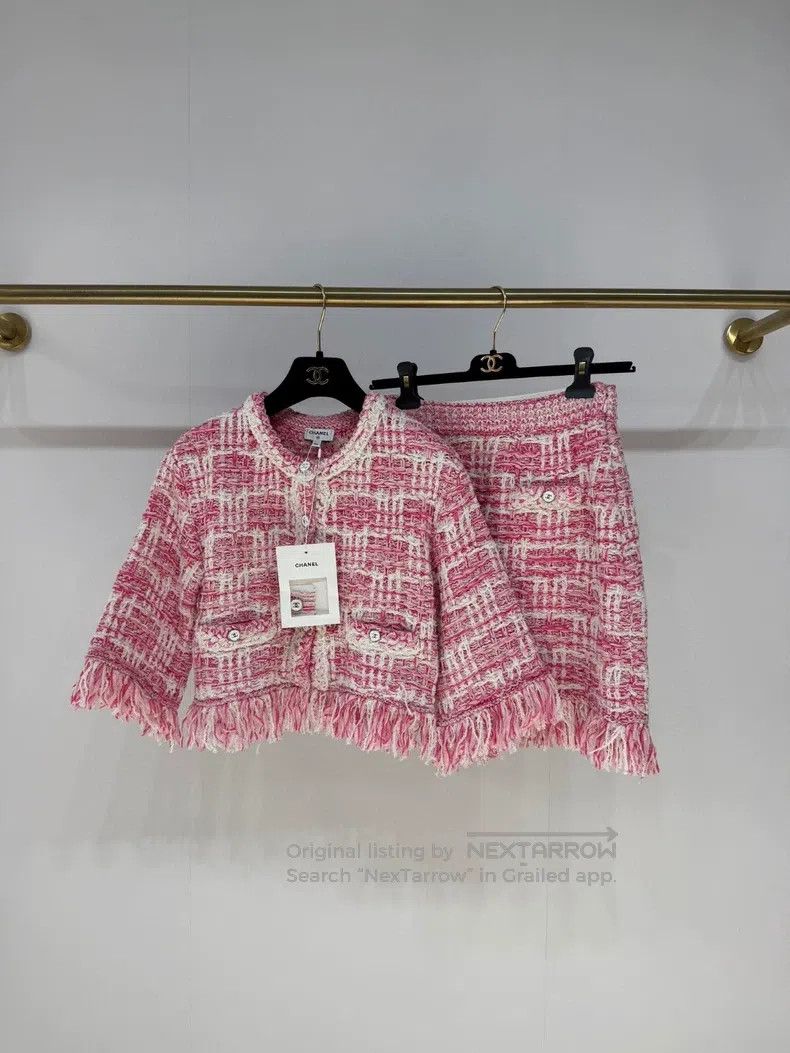Chanel Chanel 24P tassel white and pink knitted skirt Size 24" / US 00 / IT 34 - 6 Thumbnail