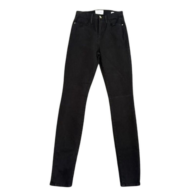Frame Frame Ali High Rise Cigarette Jeans in Noir, Size 24 Size 24" / US 00 / IT 34 - 3 Thumbnail