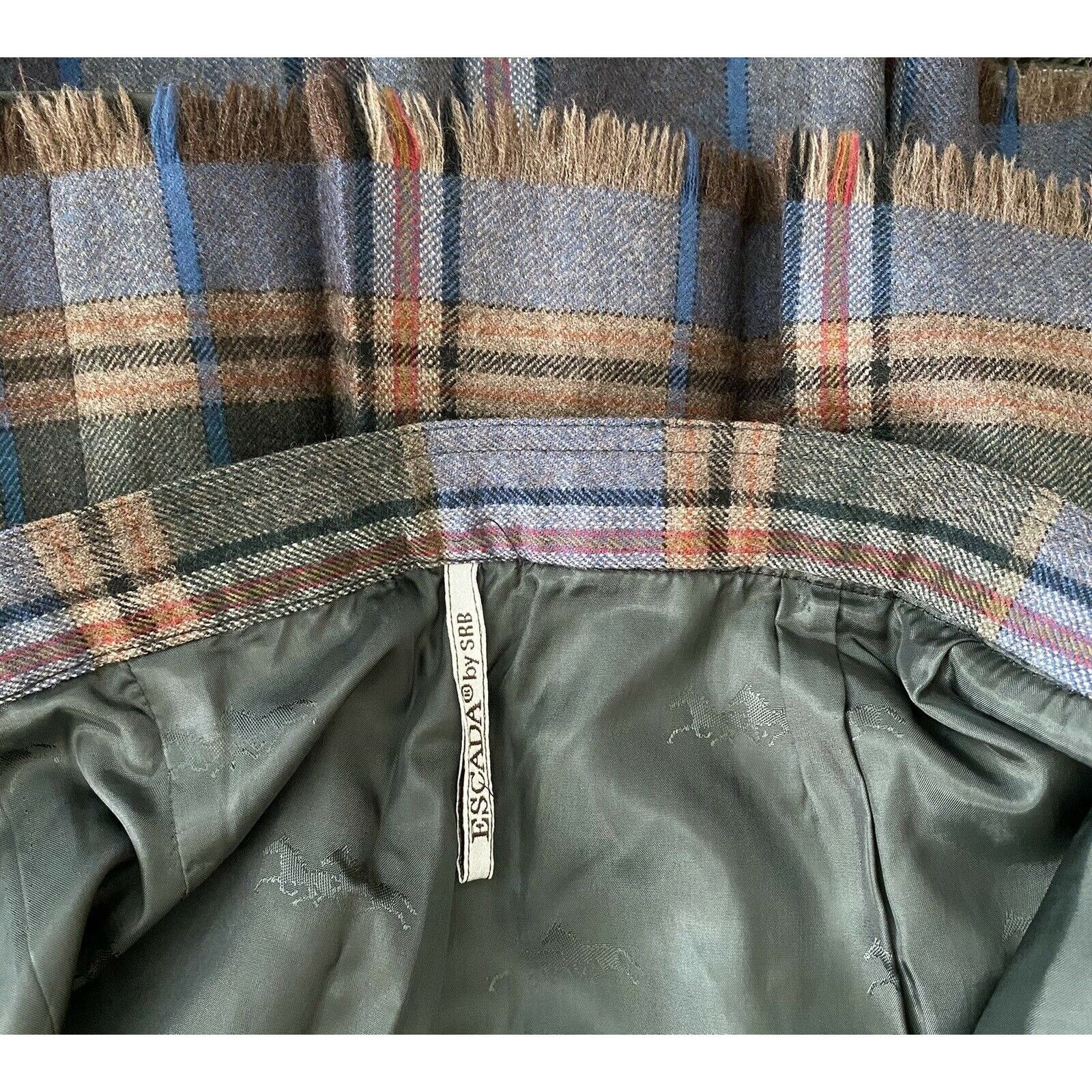 Escada VTG New 70’s Escada SRB 10 Wool Skirt Tartan Plaid Fringe Mi Size 32" / US 10 / IT 46 - 6 Thumbnail