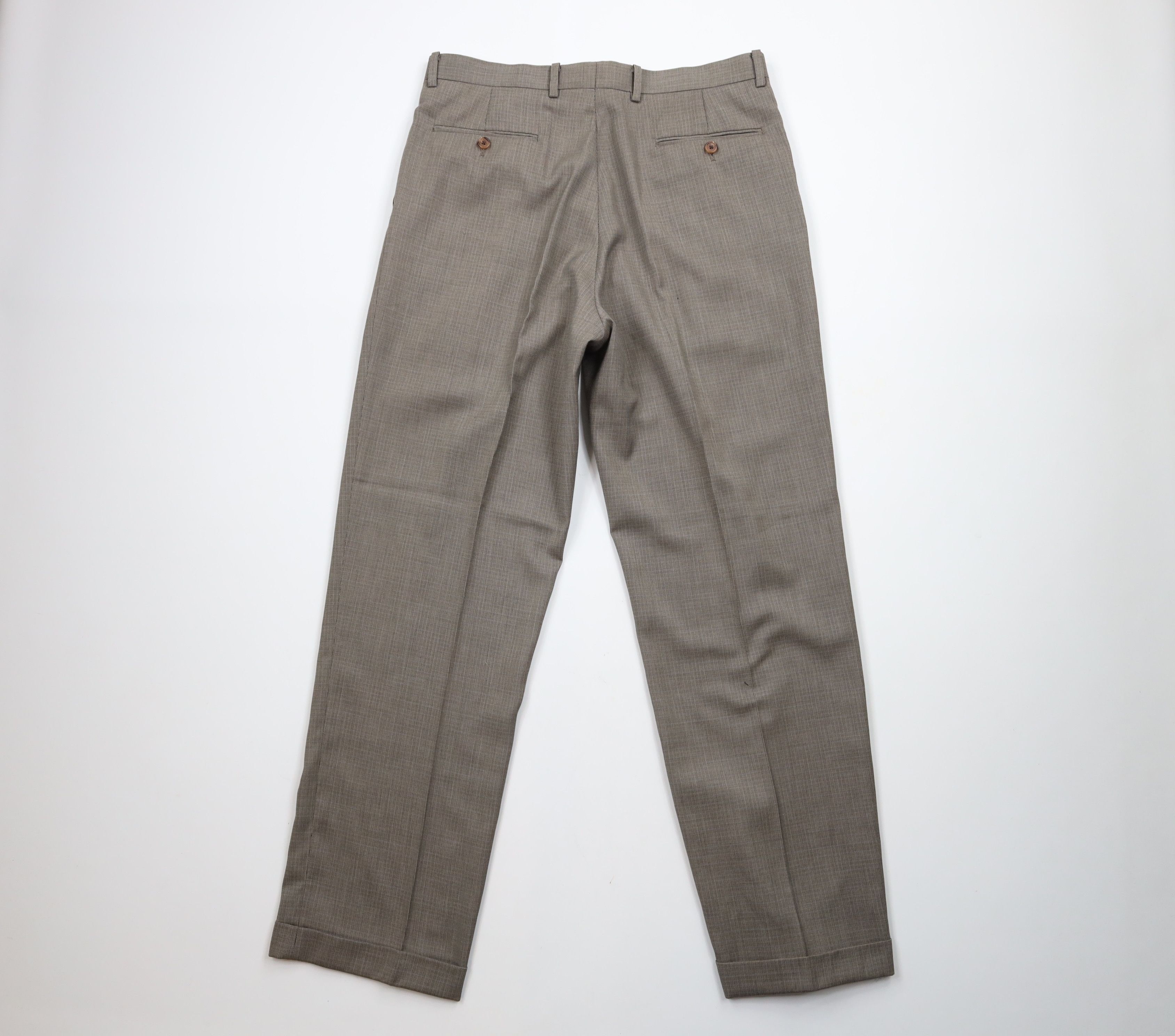 Ralph Lauren × Vintage Vintage 90s Ralph Lauren Cuffed Wide Leg Chino Pants Plaid Size US 34 / EU 50 - 7 Thumbnail