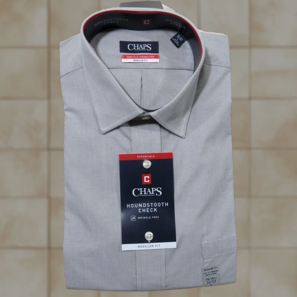 Chaps NWT Chaps Regular Fit Gray Check Button-Down Shirt Sz L LS Size US L / EU 52-54 / 3 - 1 Thumbnail