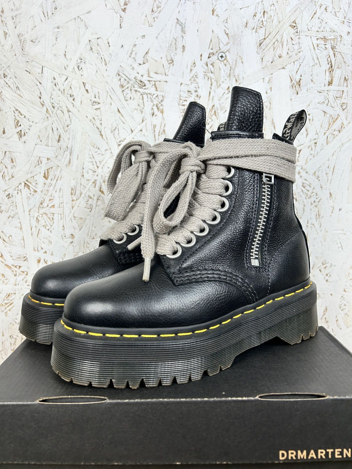 Rick Owens リックオウエンス BEVELED PLATFORMS 37 Rick Owens Rick Owens Beveled Platform Boot black/clear Diamante