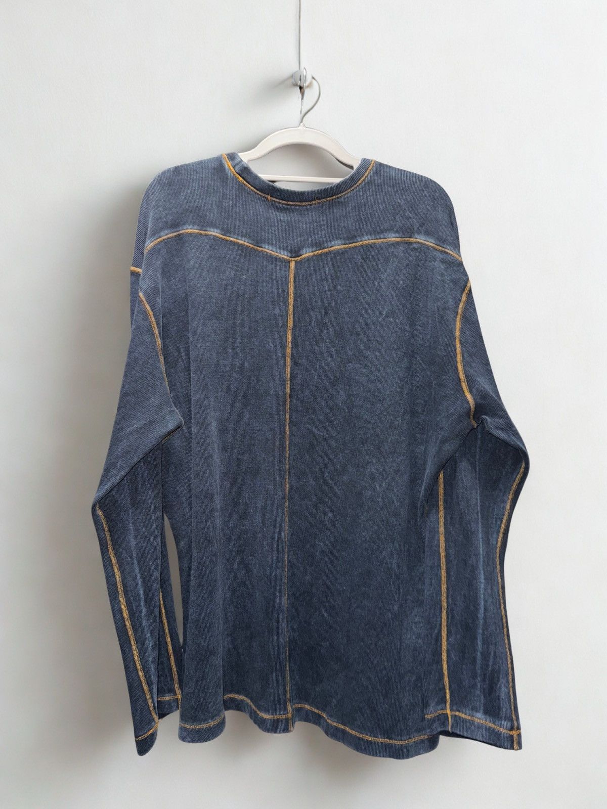 Other Vintage Blue Mock Denim Cotton Long Sleeve Size US L / EU 52-54 / 3 - 3 Thumbnail