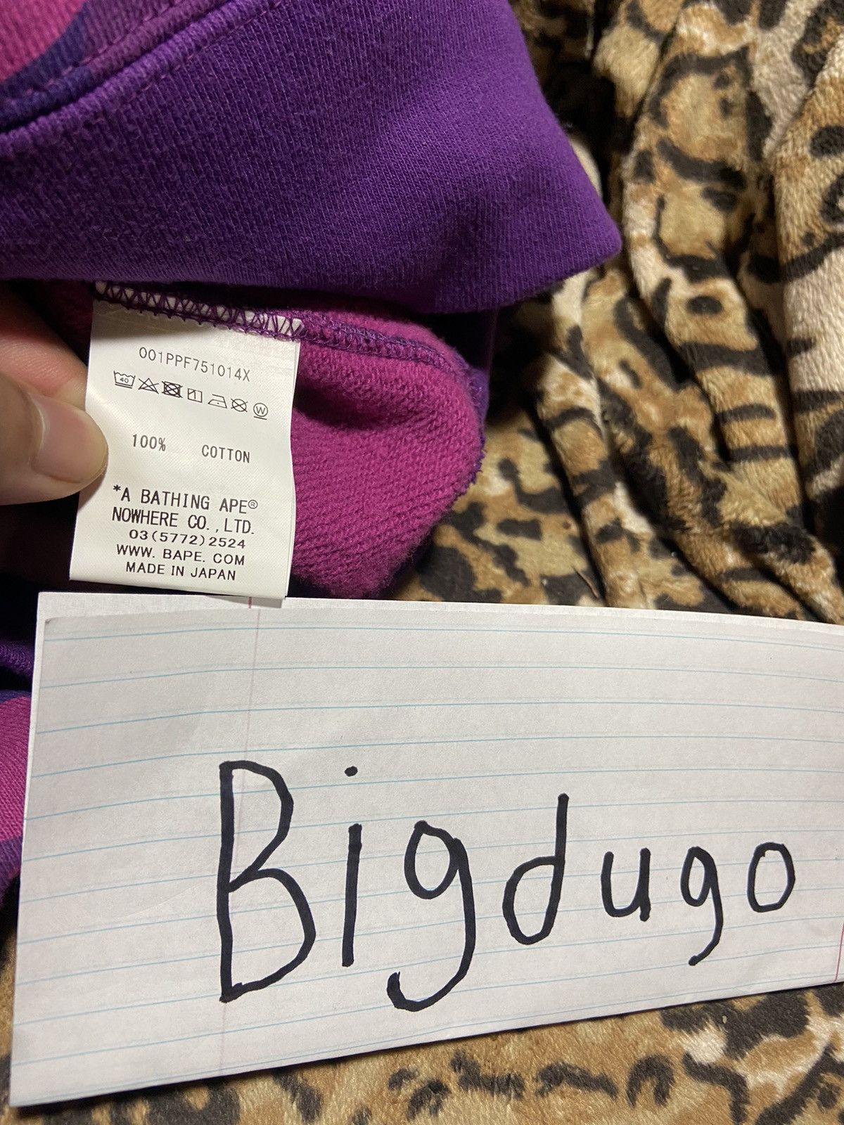 Bape Bape purple camo college pullover hoodie Size US L / EU 52-54 / 3 - 8 Thumbnail