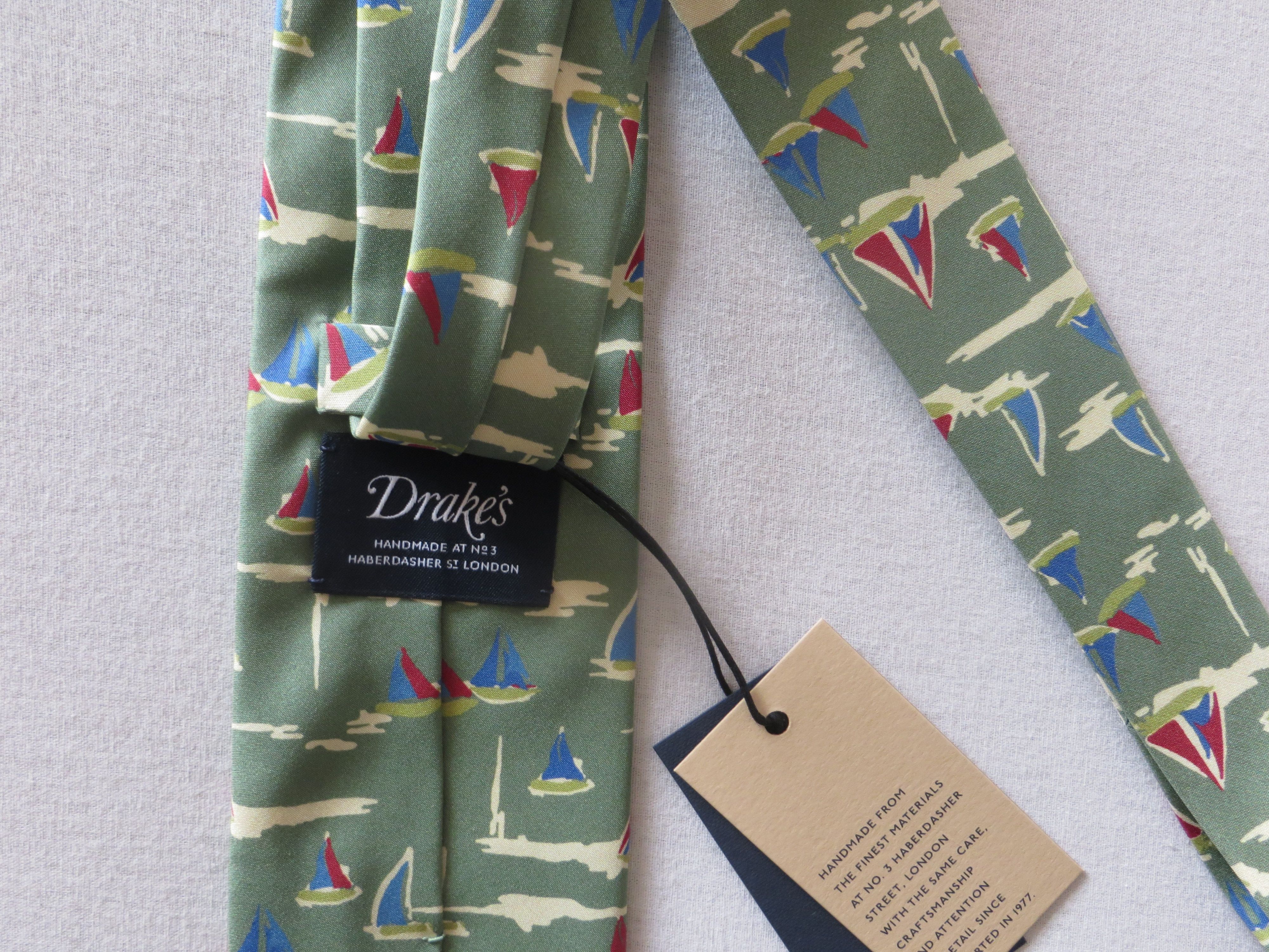Drake's YACHTING SAIL BOATS SILK TIE Size ONE SIZE - 2 Thumbnail