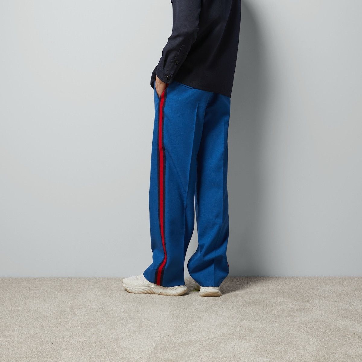 Gucci o1loc1c0226 762510 Fluid Drill Pant With Web Detail in Blue Size US 36 / EU 52 - 6 Thumbnail