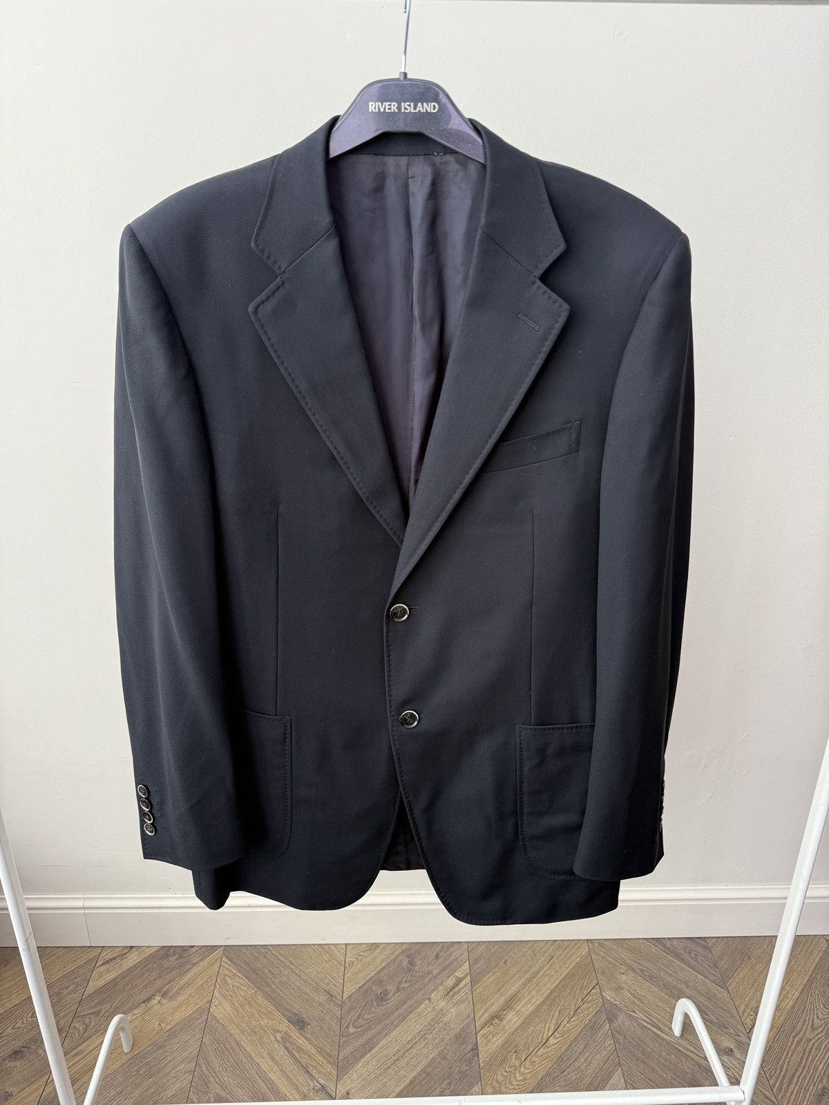 Canali Vintage CANALI Black Wool Blazer Jacket Size 52R - 1 Thumbnail