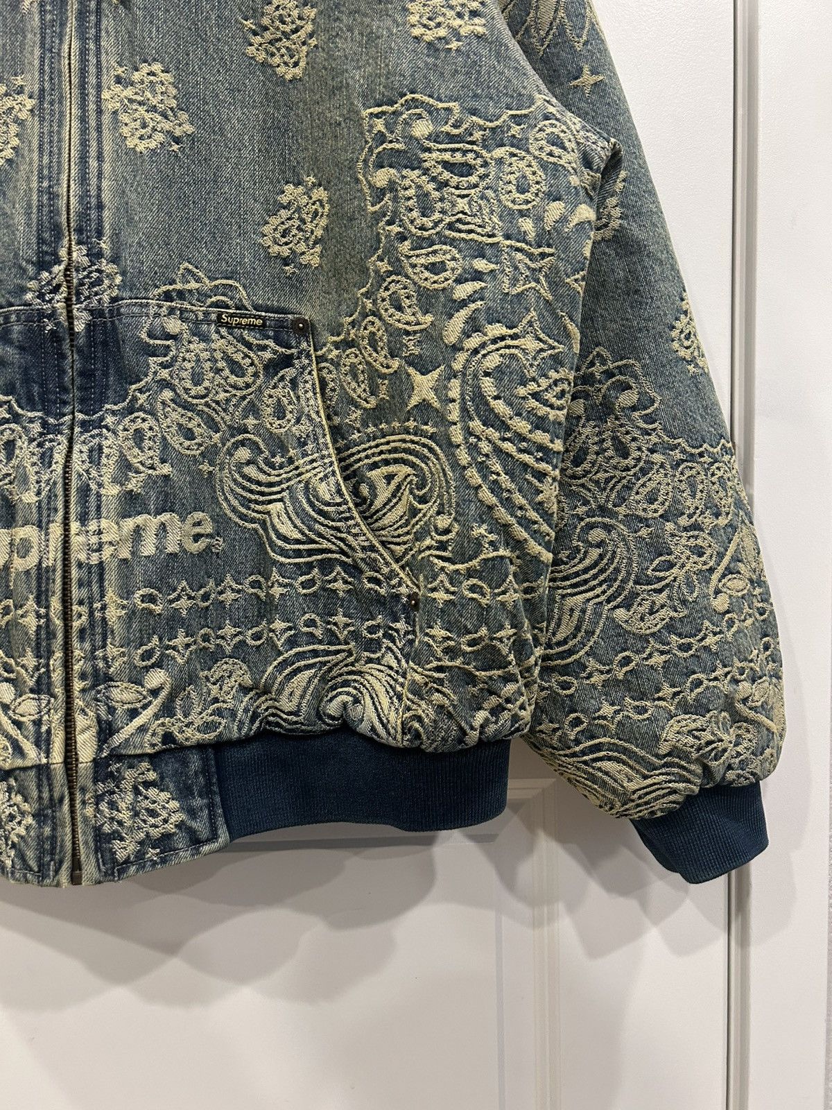 Supreme Supreme SS25 Bandana Jacquard Denim Hooded Work Jacket Size US L / EU 52-54 / 3 - 3 Thumbnail