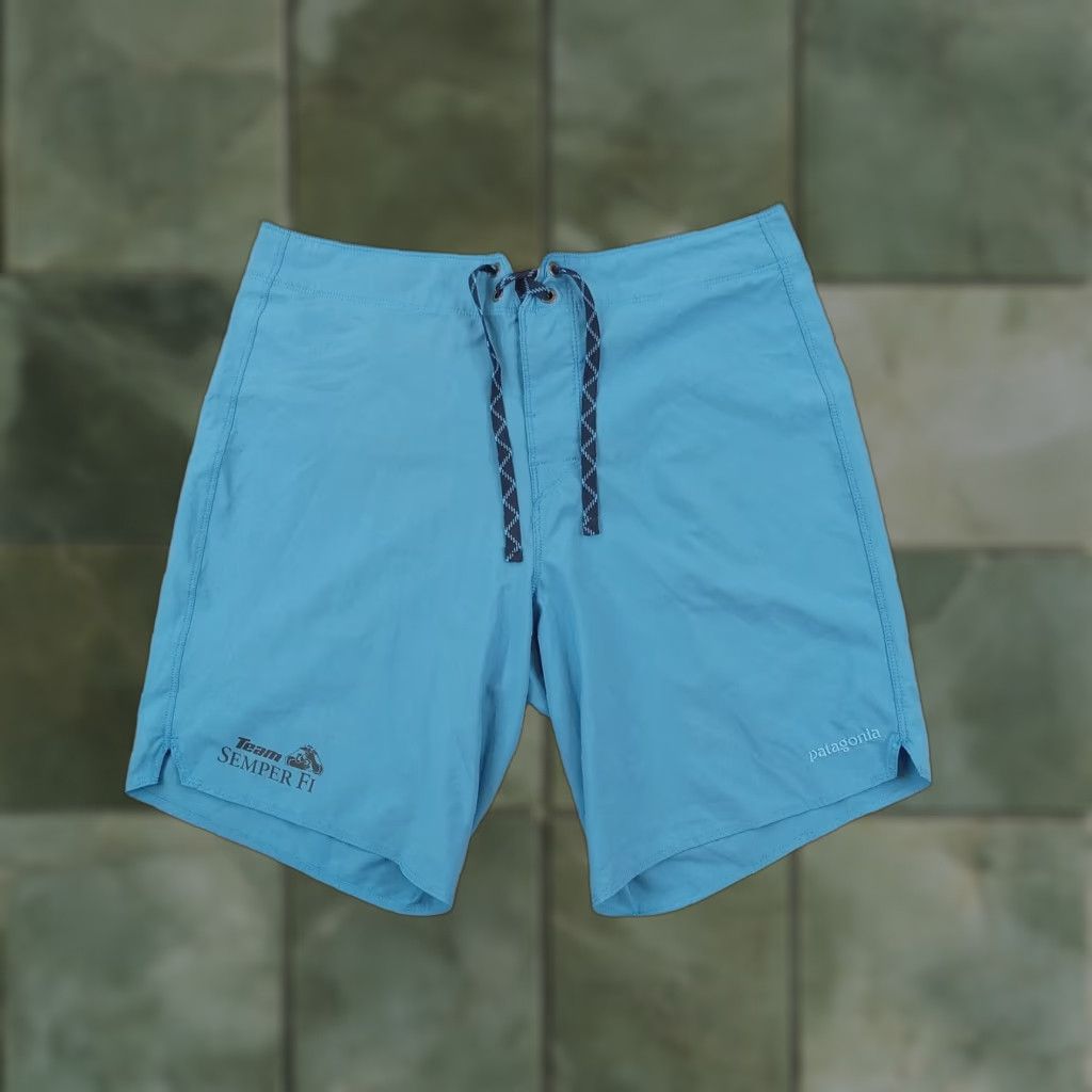 Patagonia Patagonia Shorts 33 Blue Drawstring Zip Pockets Summer Semper Fi Mens Size US 33 - 1 Thumbnail
