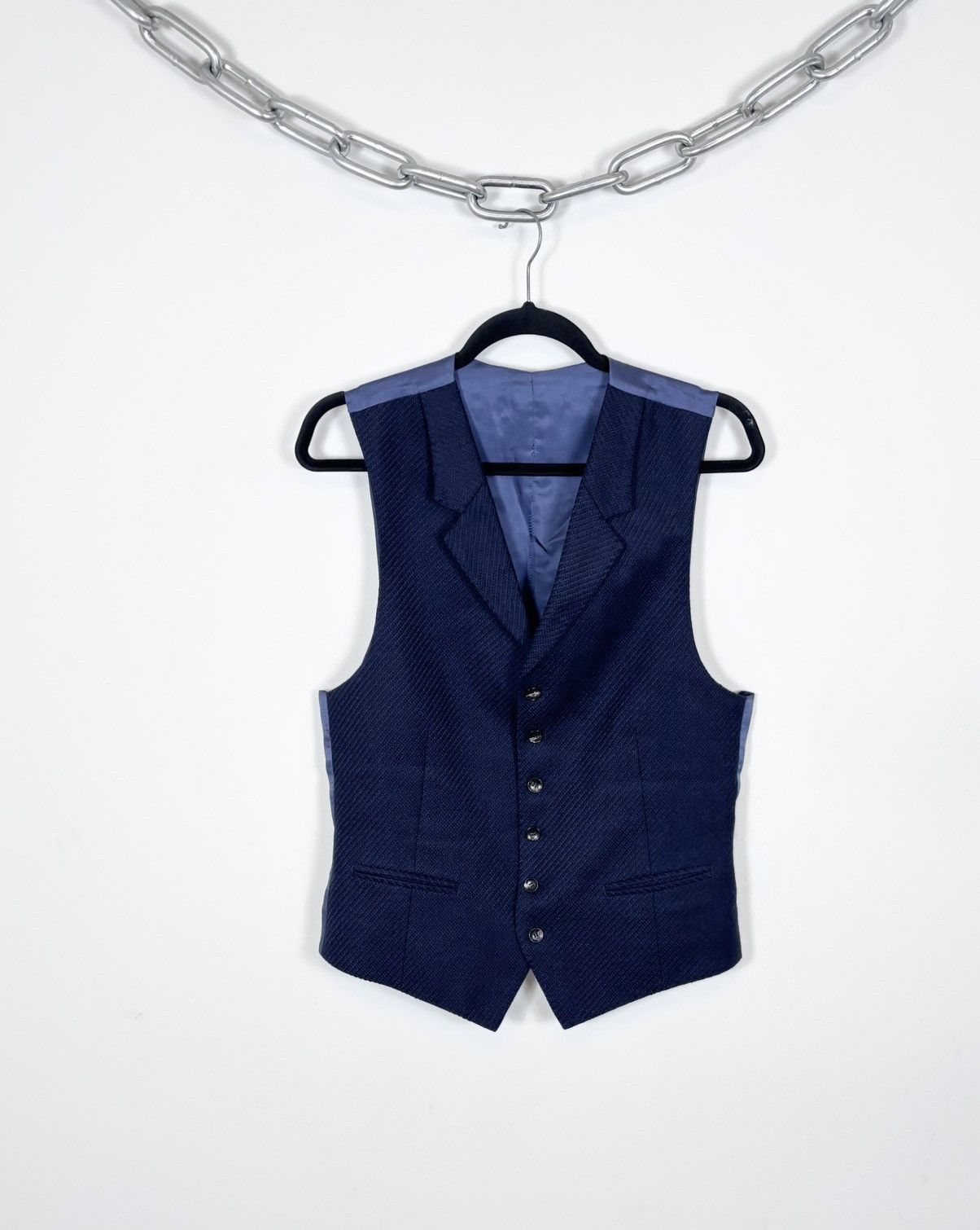 Suitsupply Suitsupply Capetown Men’s Navy Blue Wool Waistcoat Vest Size 38R - 1 Thumbnail