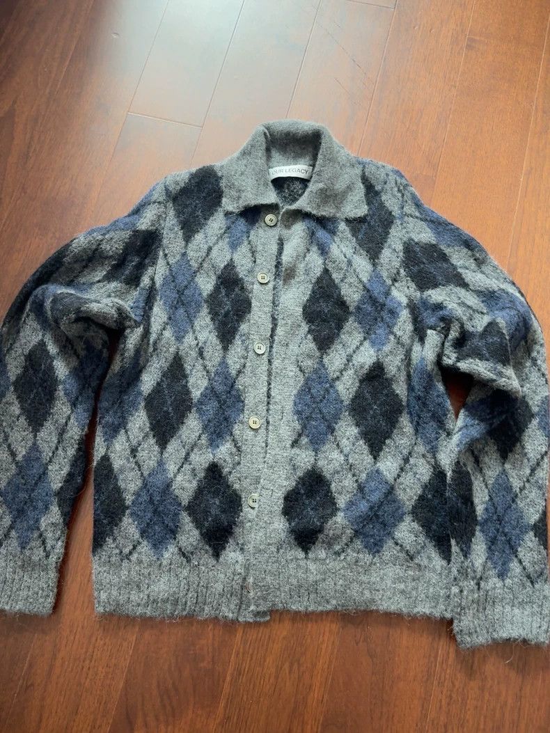 Our Legacy our legacy size 50 24fw blue and gray diamond knitted card Size US M / EU 48-50 / 2 - 1 Thumbnail