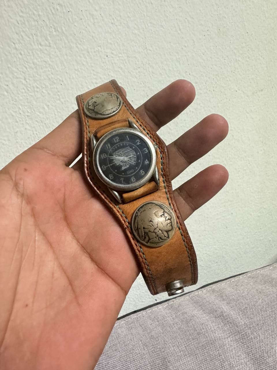 LIBERTY TINO JAPAN COIN LEATHER STRAP WATCH