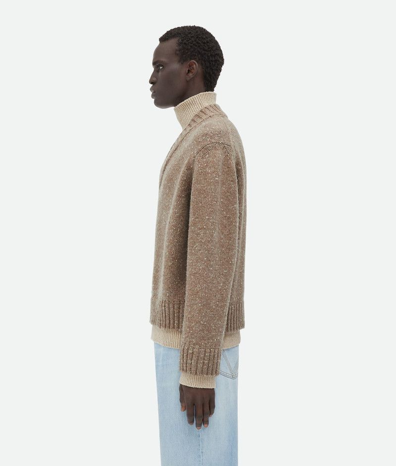 Bottega Veneta o1s1rm1125 Double Layer Effect Wool Sweater in Light Brown Size US M / EU 48-50 / 2 - 2 Thumbnail