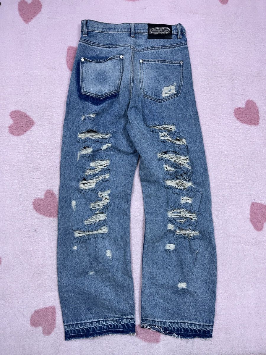 Japanese Brand ➕ NUTH distressed baggy jeans trashed y2k balenciaga vibes Size 28" / US 6 / IT 42 - 2 Thumbnail