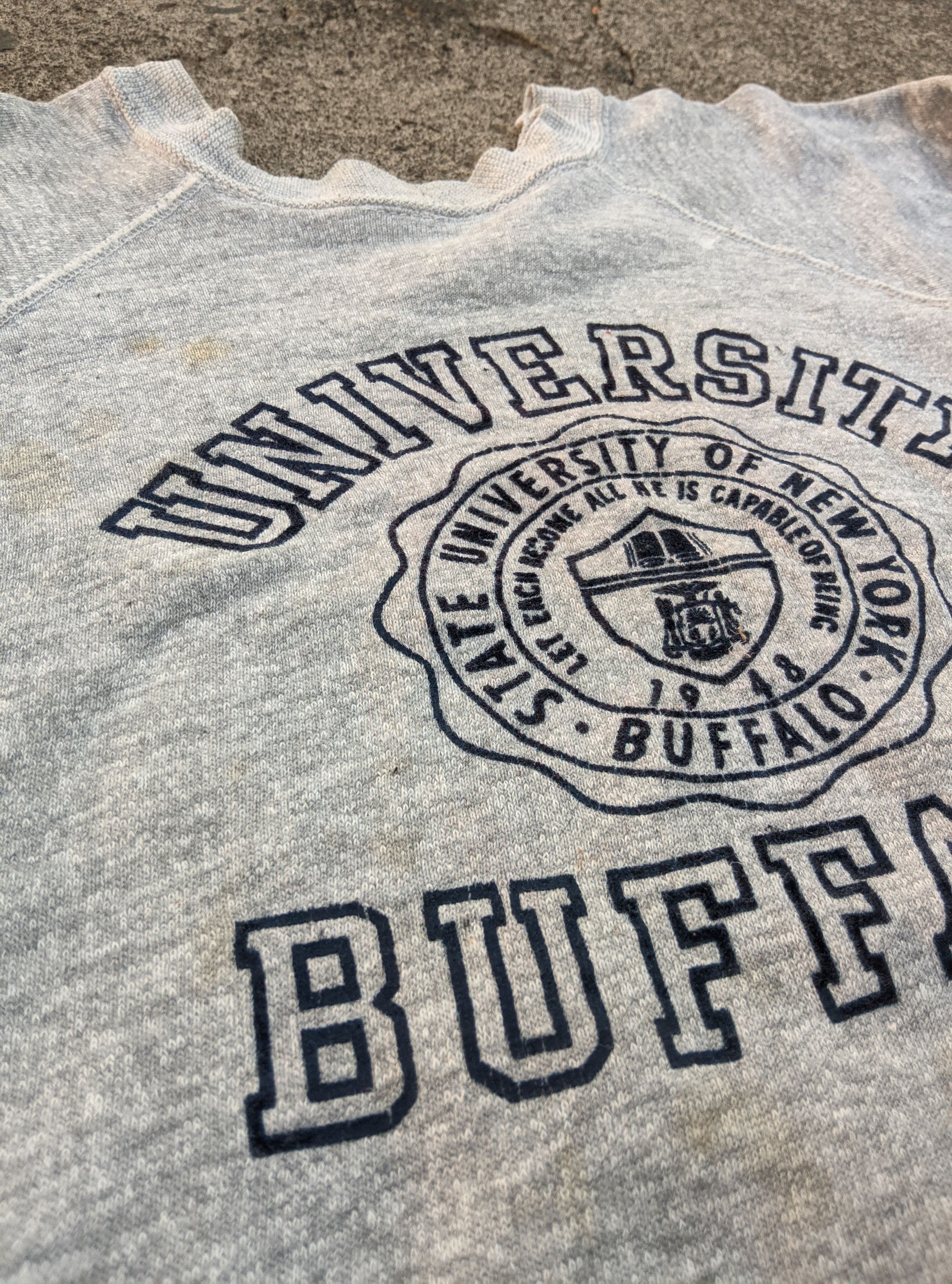 Vintage Vintage 60s distressed Buffalo university sweatshirt thrash Size US XL / EU 56 / 4 - 4 Thumbnail