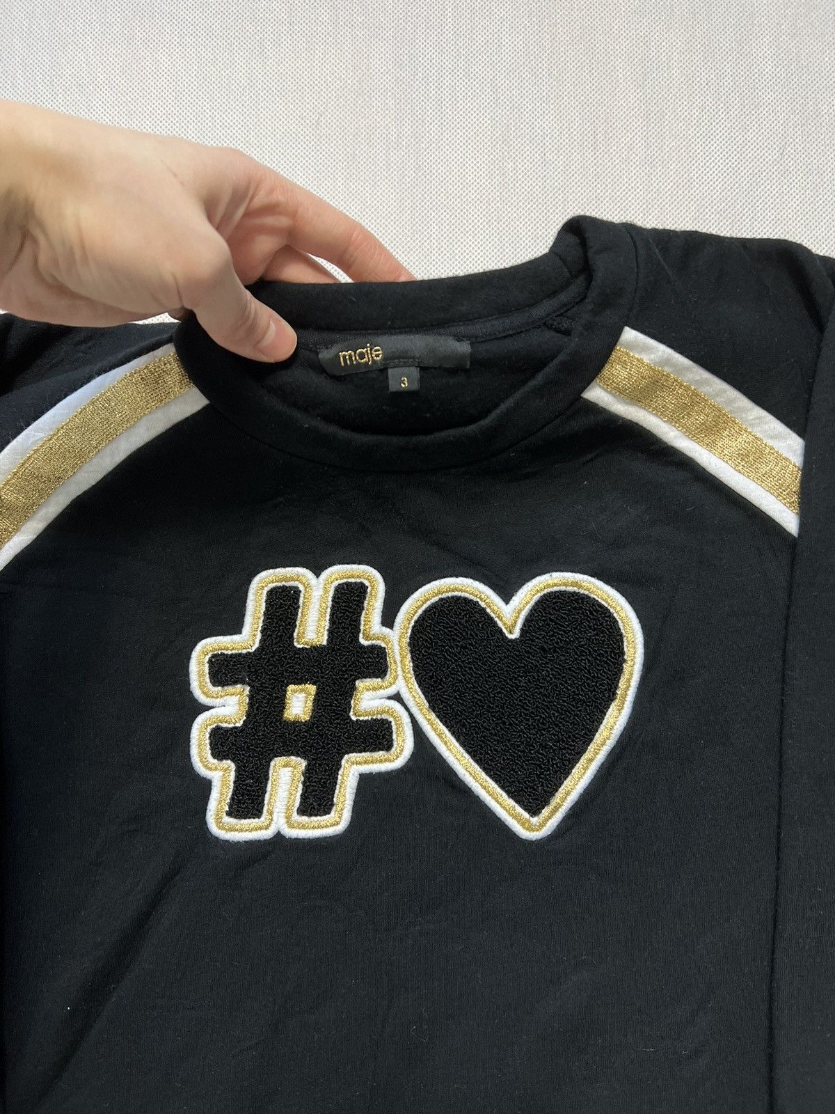 Maje Sweatshirt Maje Heart Black Size M / US 6-8 / IT 42-44 - 3 Thumbnail
