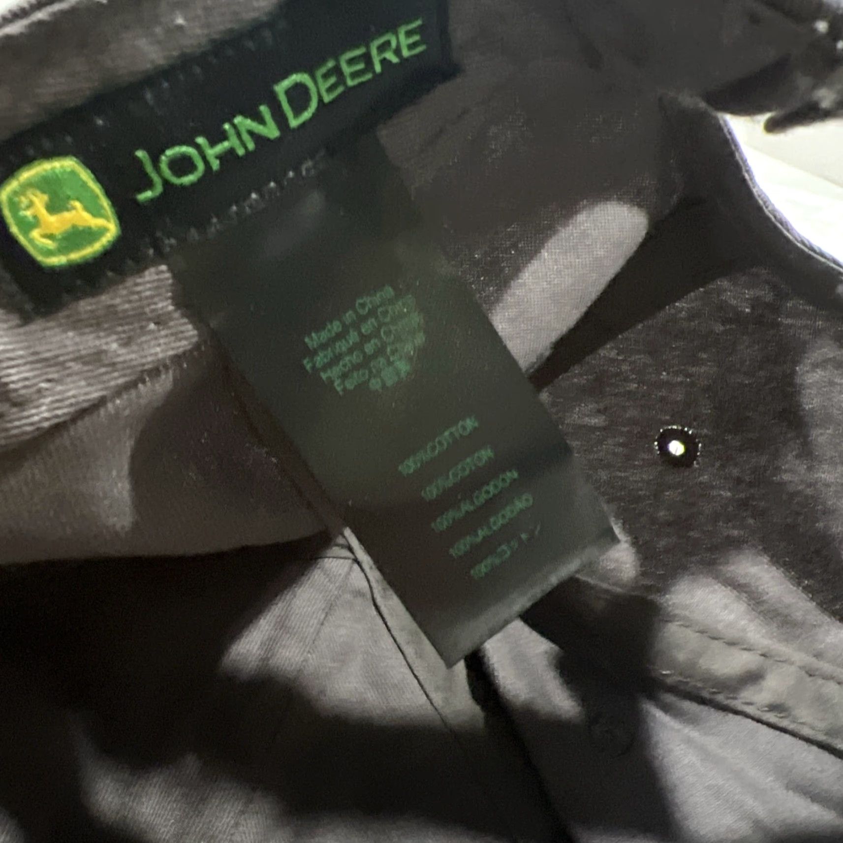 John Deere VINTAGE John Deere Hat Gray Logo Spellout Adjustable Baseball Cap Men One Size Gray Farmers Men Size ONE SIZE - 8 Thumbnail