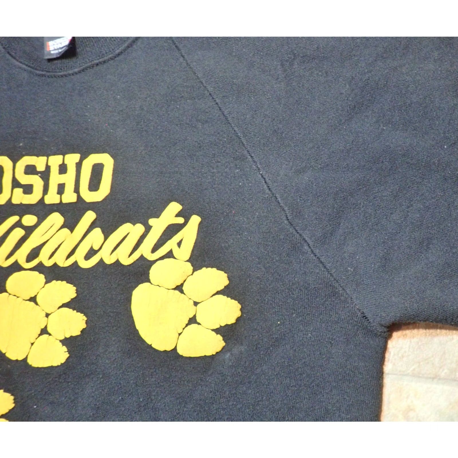 Vintage VINTAGE Screen Stars Neosho Wildcats Sweatshirt Mens M Black Graphic Print Pullover 70s 80s High School Paw Print USA Size US M / EU 48-50 / 2 - 5 Thumbnail