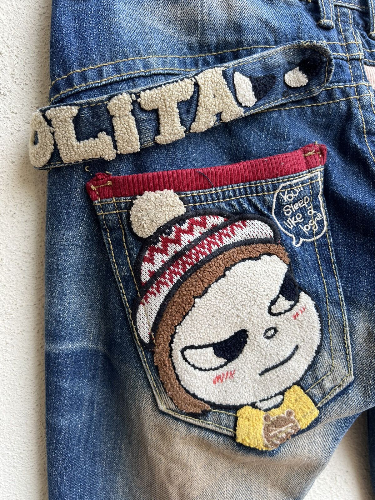 Vintage RARE! Yoshitomo Nara Lolita Vintage Denim Jeans Size US 30 / EU 46 - 16 Thumbnail