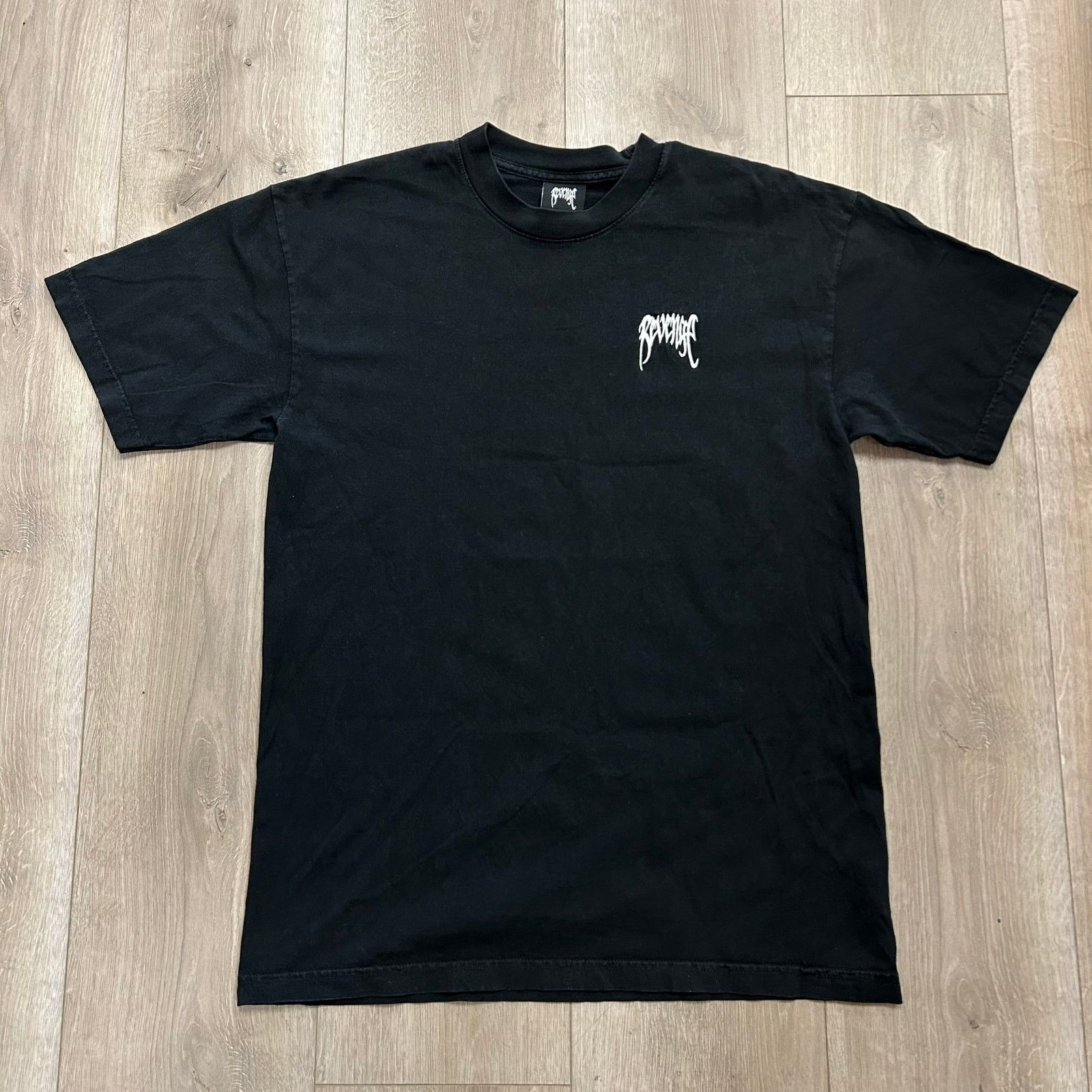 Revenge Revenge Basic Logo Embroidered Black Tee T Shirt Size Medium Size US M / EU 48-50 / 2 - 1 Thumbnail