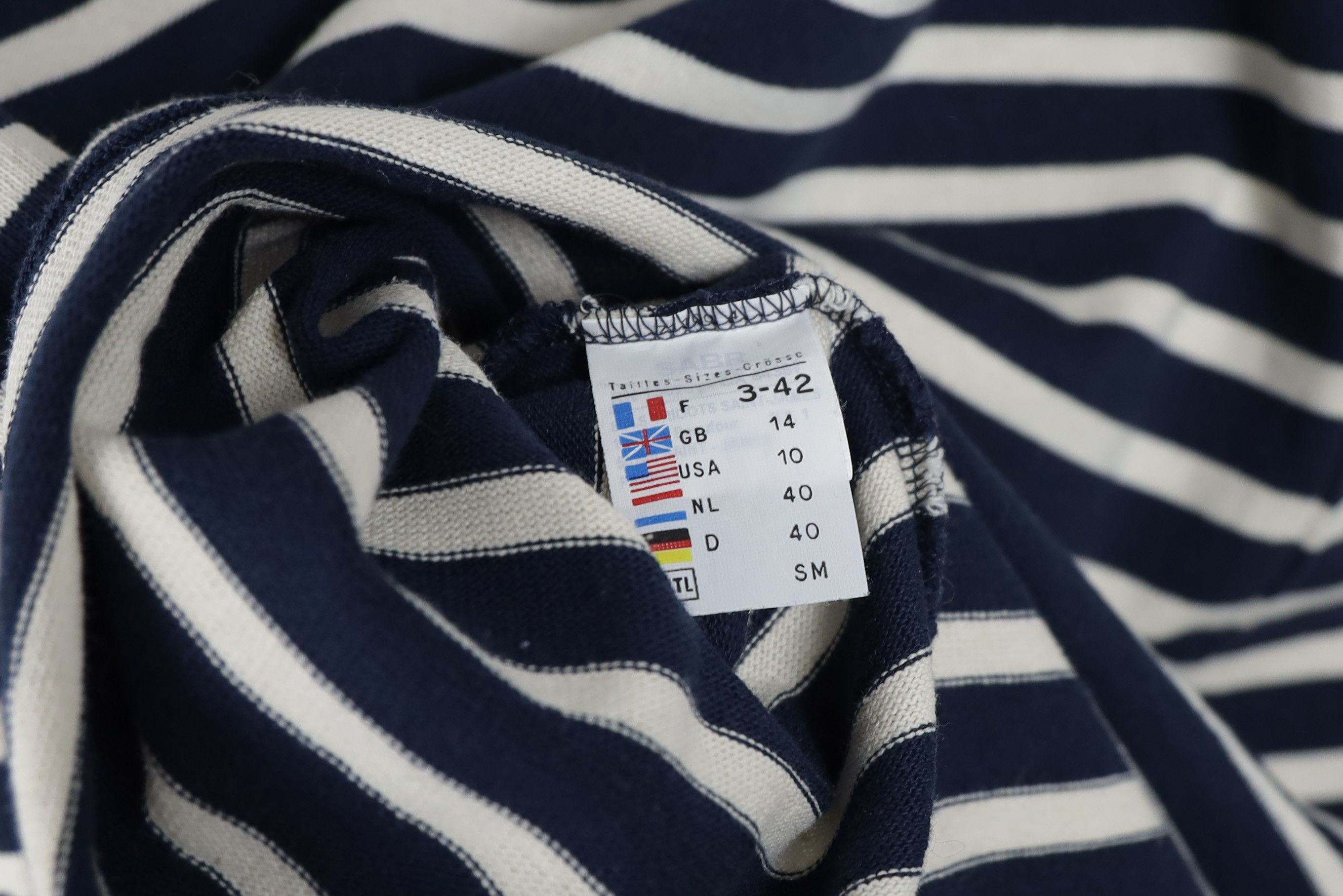 Saint James × Vintage Womens Saint James LAtelier Striped Breton LS T-shirt 90s NZ Size L / US 10 / IT 46 - 6 Thumbnail