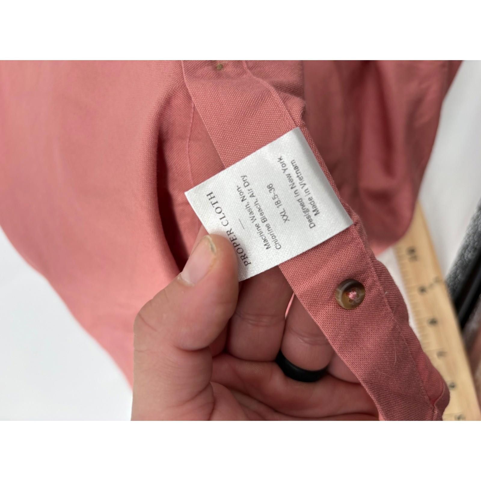 Proper Cloth Proper Cloth Mens XXL Pink Cotton Button Down Shirt Size US XXL / EU 58 / 5 - 5 Thumbnail