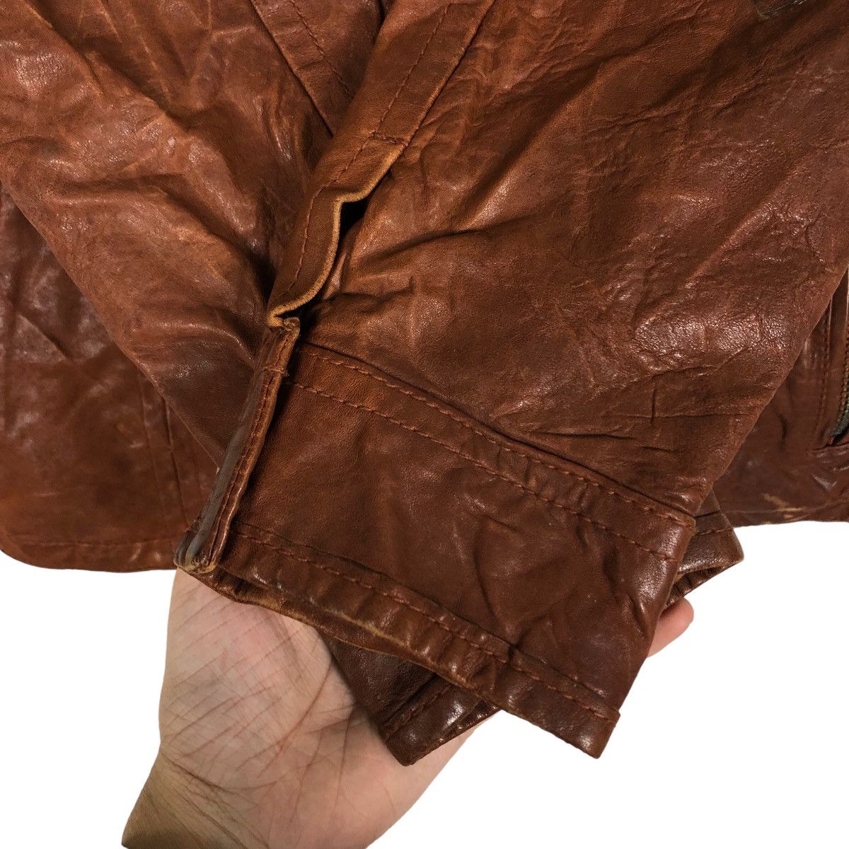 Japanese Brand 🔥90’s Vintage Bomber Leather Jacket Inspire Schott Perfecto Size US S / EU 44-46 / 1 - 11 Thumbnail