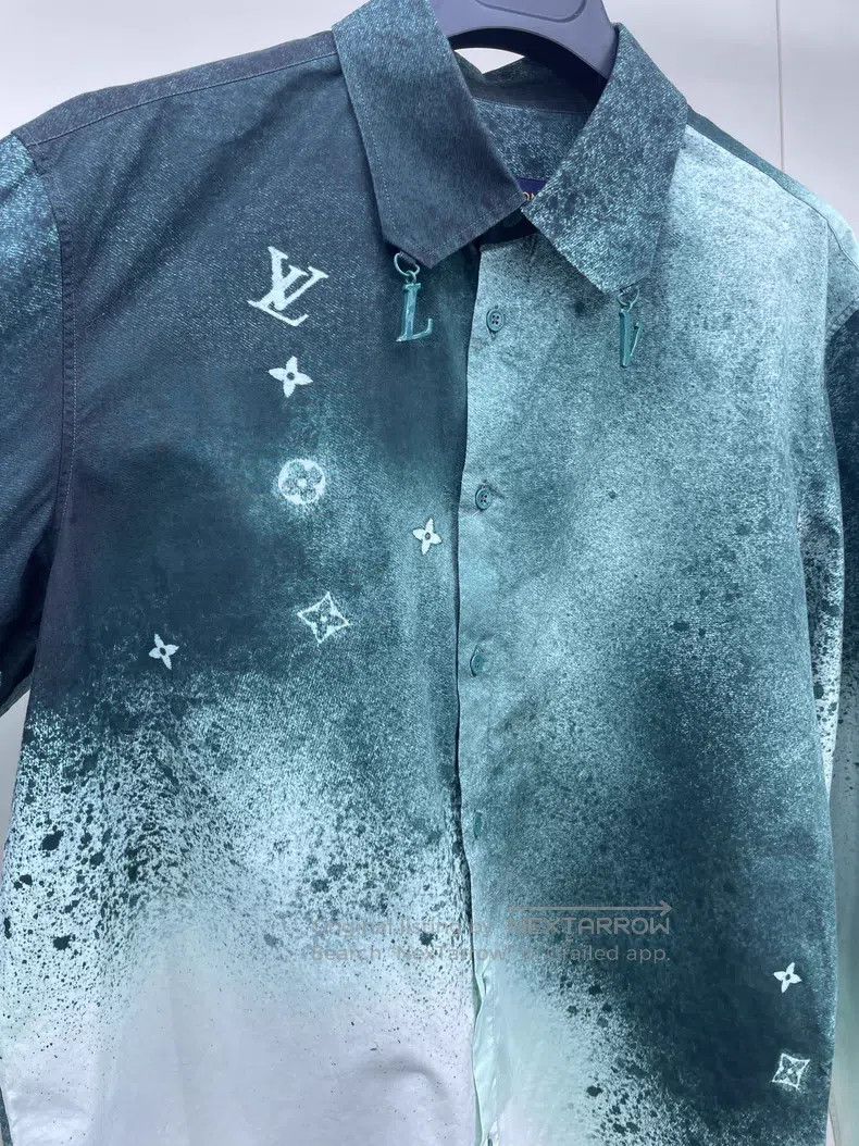 Louis Vuitton Louis Vuitton Green Tie Dye Gradient Long Sleeve Shirt Size US M / EU 48-50 / 2 - 5 Thumbnail