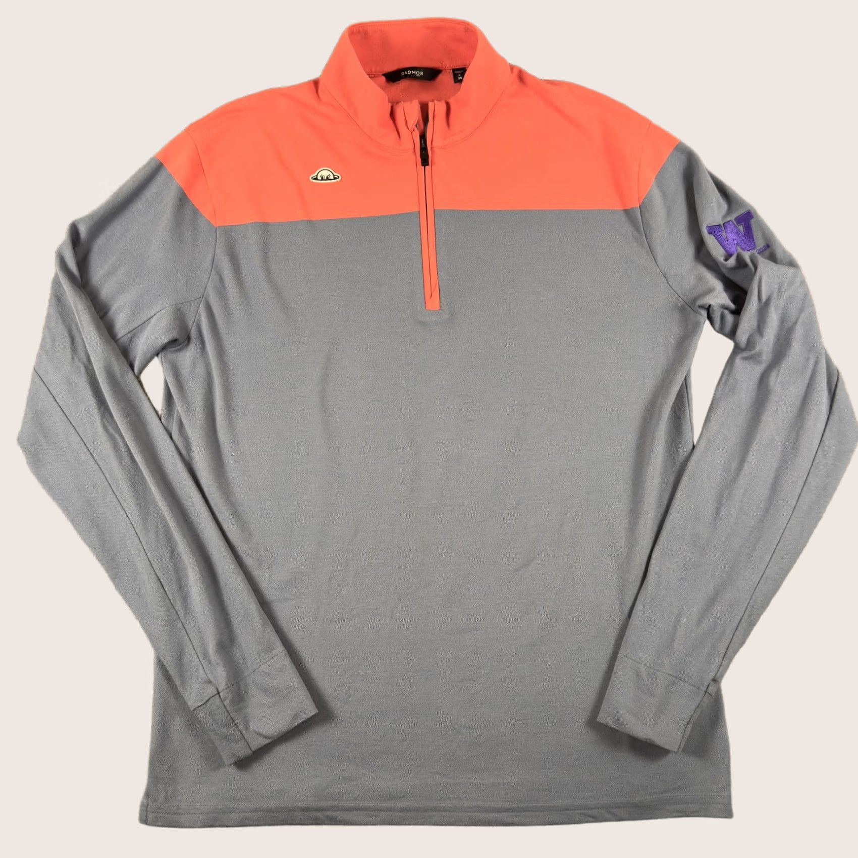 Layer 8 Radmor Pullover Mens Medium Gray Golf Top Layer 1/4 Zip Colorblock Long Sleeve Size US M / EU 48-50 / 2 - 1 Thumbnail
