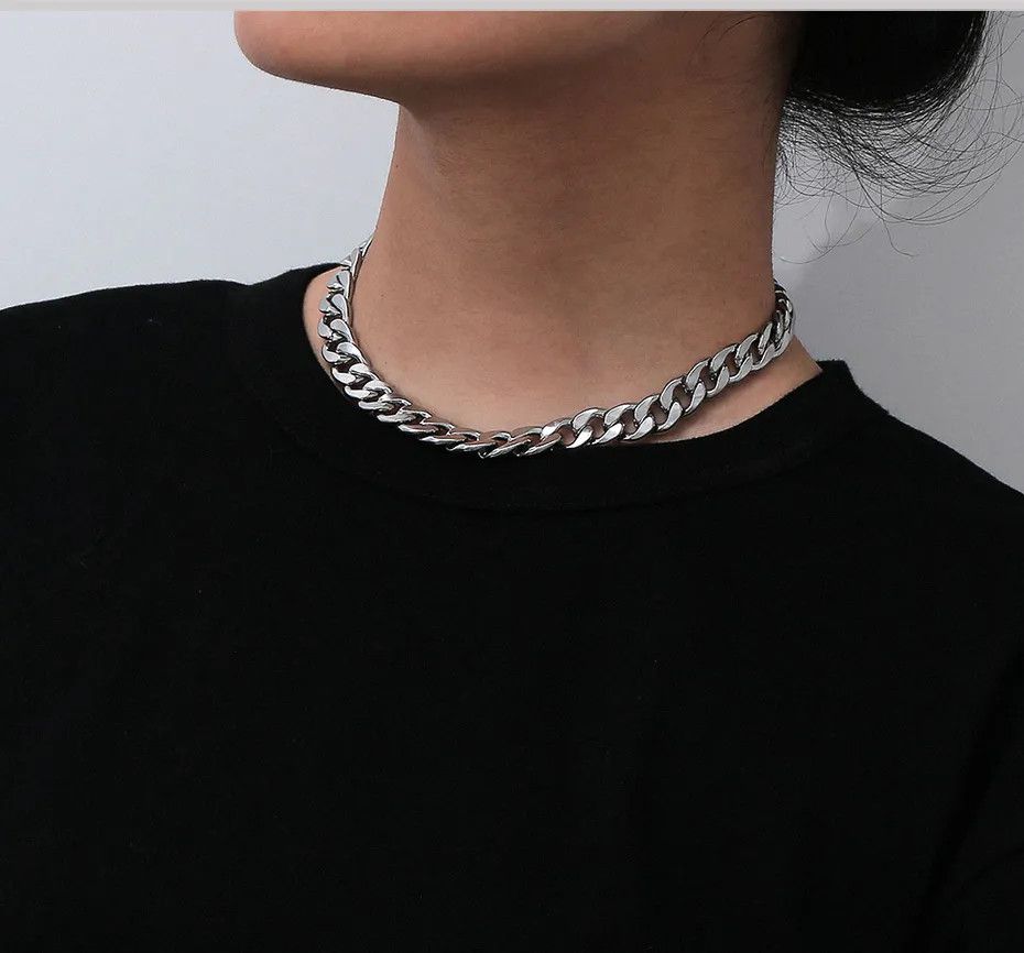 Jewelry 7MM Stainless Steel Chain Necklace Size ONE SIZE - 2 Thumbnail