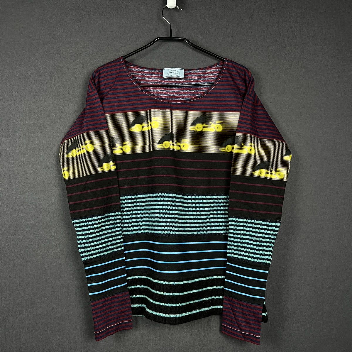Prada Prada Multi-Fabric Striped Graphic women’s Long Sleeve S Size S / US 4 / IT 40 - 4 Thumbnail