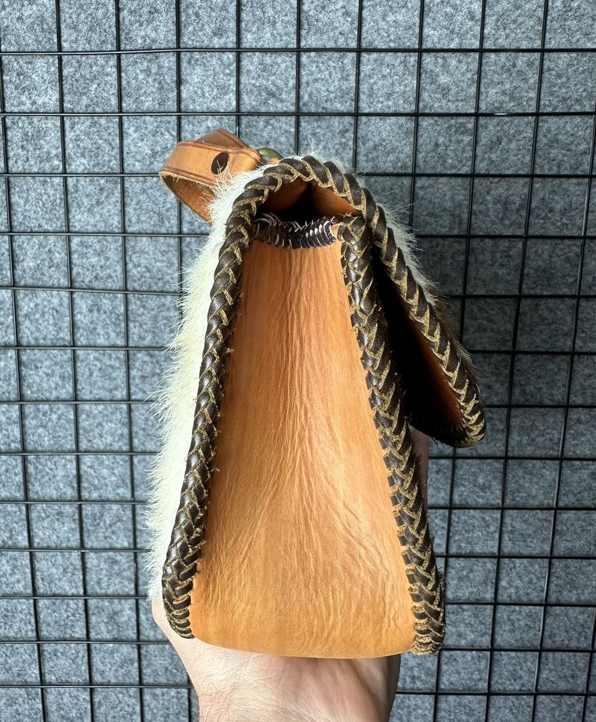 Genuine Leather Vintage Cowhide Leather Adjustable Strap Flap Bag Size OS Size ONE SIZE - 6 Thumbnail