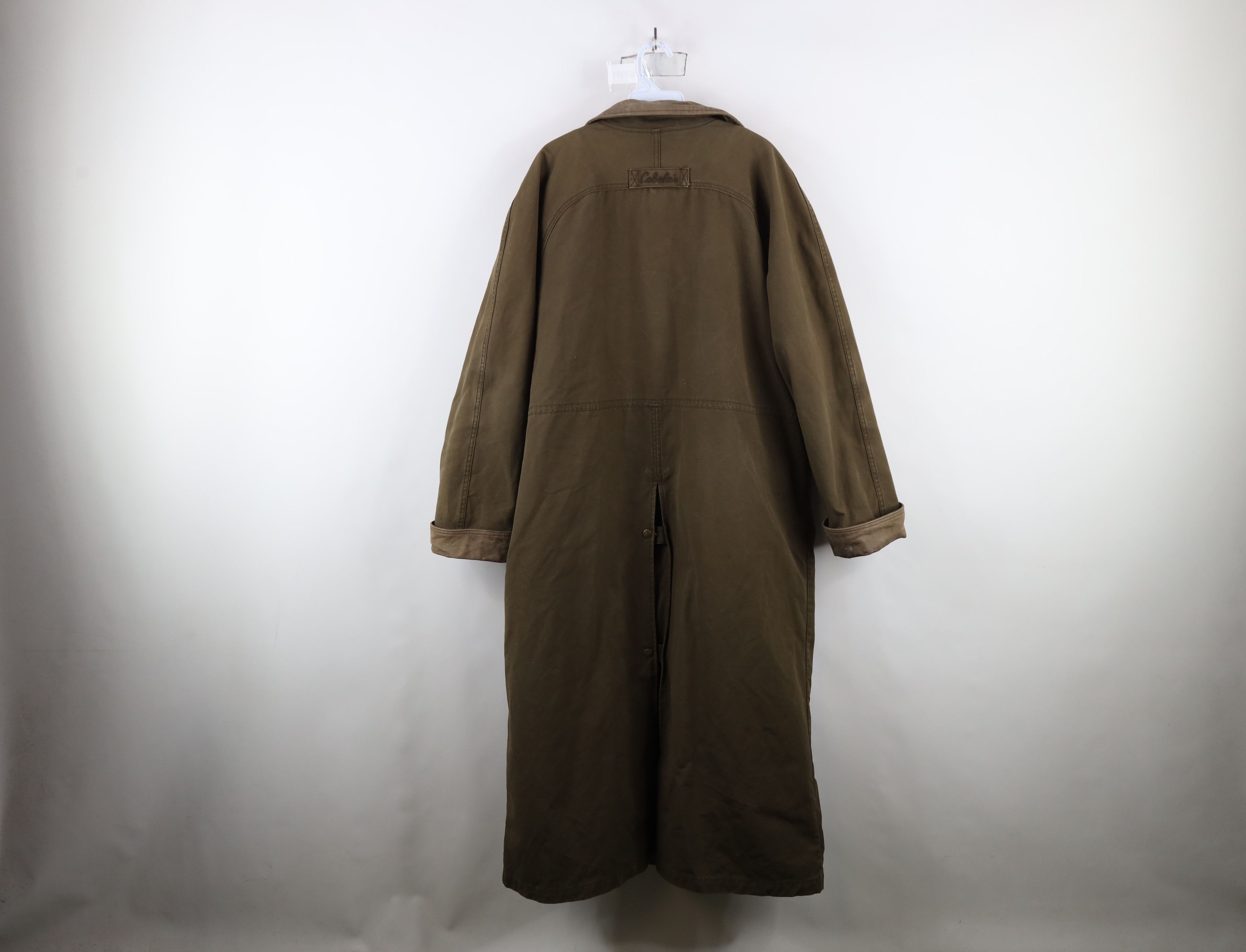 Cabelas × Vintage Vintage 90s Cabelas Lined Heavy Canvas Duster Jacket Green Size XL / US 12-14 / IT 48-50 - 12 Thumbnail