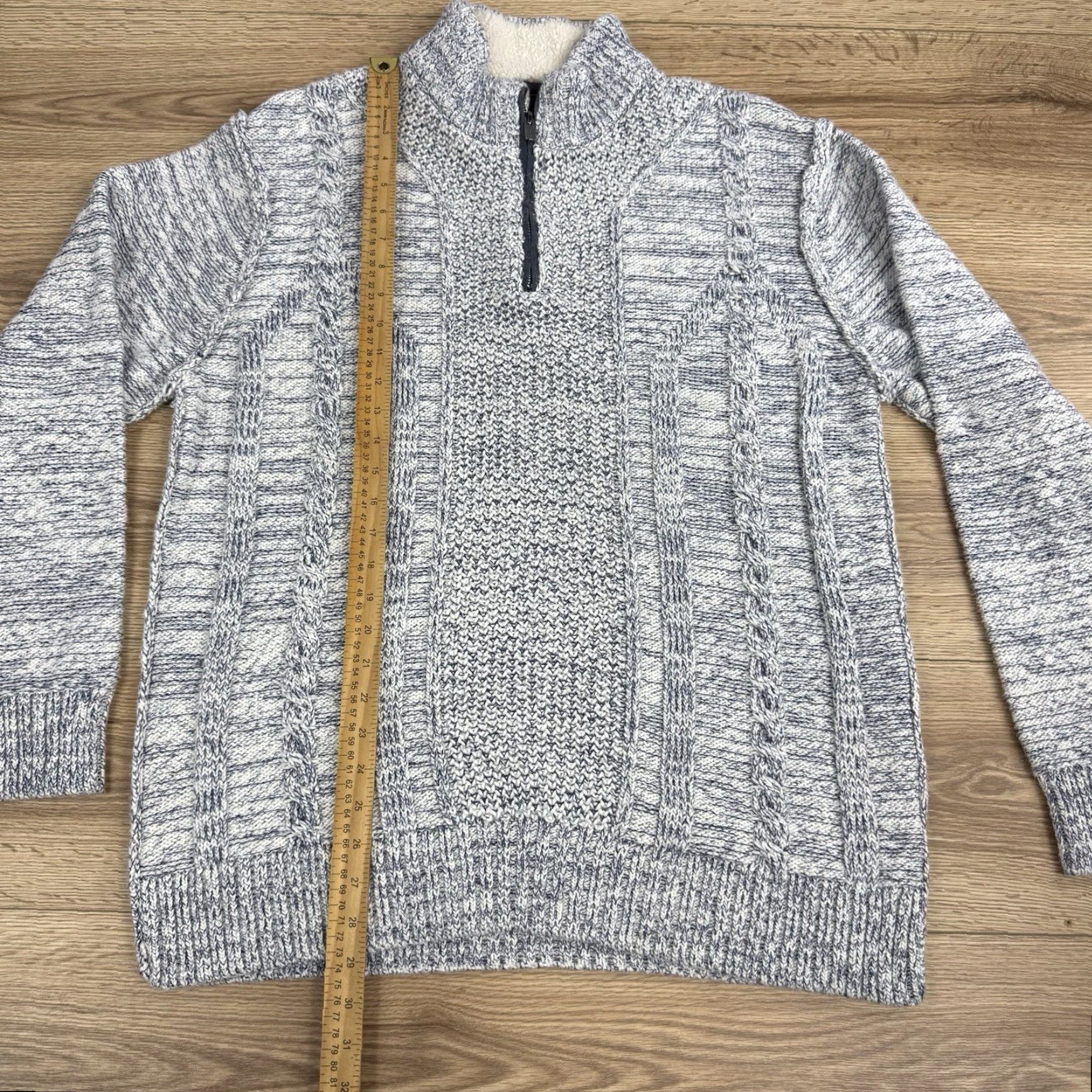 Vintage FX Fusion Sweater Mens XL Gray 1/4 Zip Mock Neck Knit Pullover Size US XL / EU 56 / 4 - 4 Thumbnail