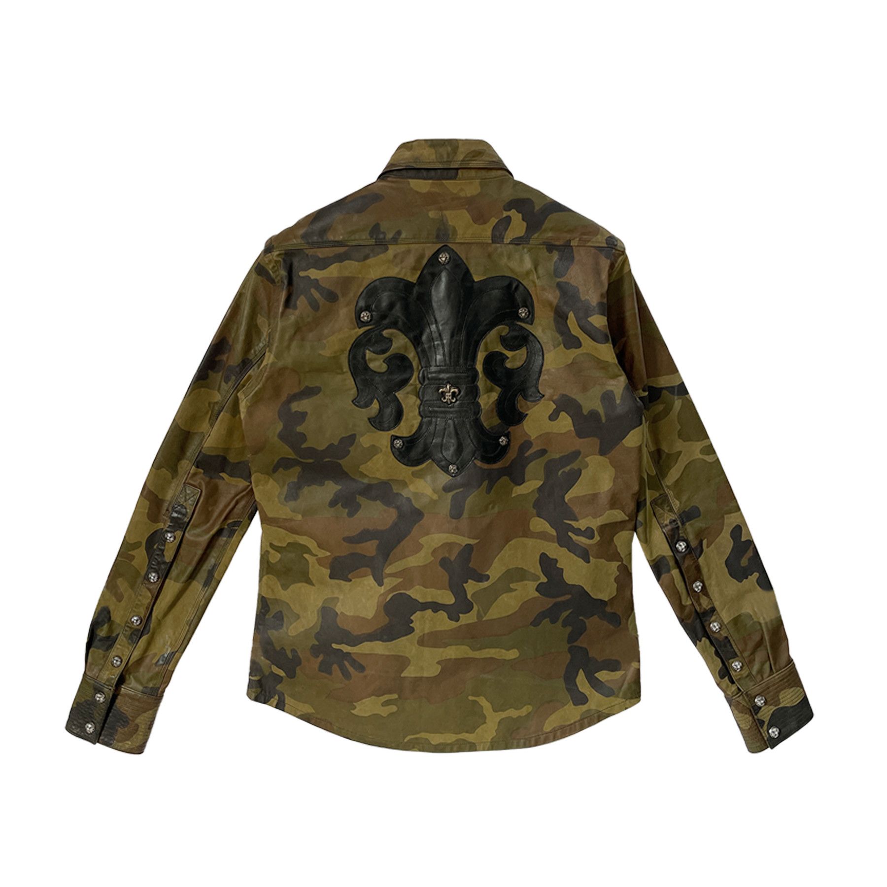 Chrome Hearts Chrome Hearts Fleur De Lis Leather Patch Camo Shirt Jacket Size M / US 6-8 / IT 42-44 - 1 Thumbnail