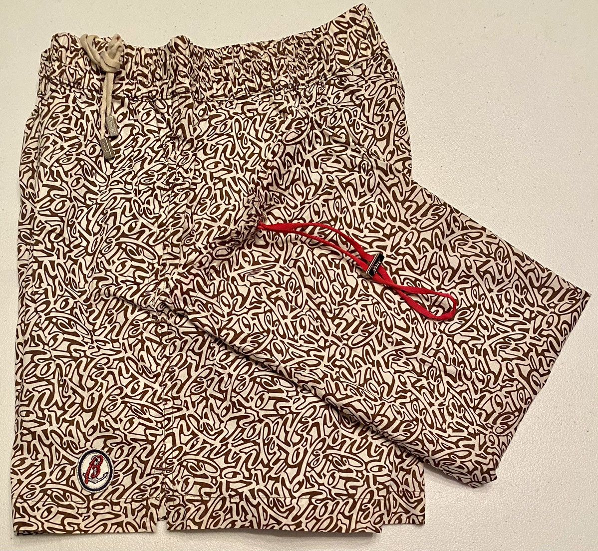 Brioni Brioni 🇮🇹 Oxblood Logo Script SeaMaster Resort Swim Trunk NWT Size US 34 / EU 50 - 11 Thumbnail