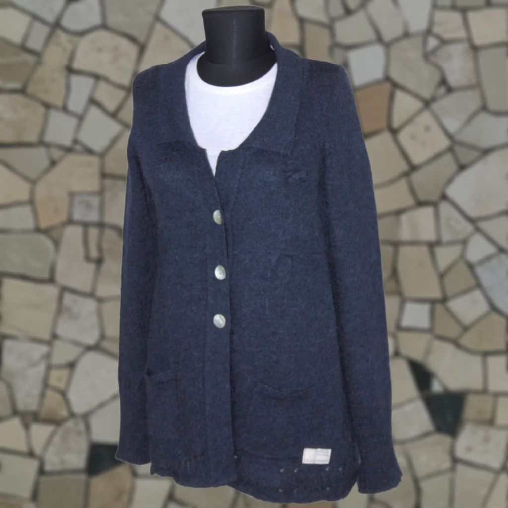 Vintage Odd Molly 336 womens navy alpaca wool cardigan wrap robe Size 2 M Blue Cardigan Womens 2 M Size XS / US 0-2 / IT 36-38 - 1 Thumbnail