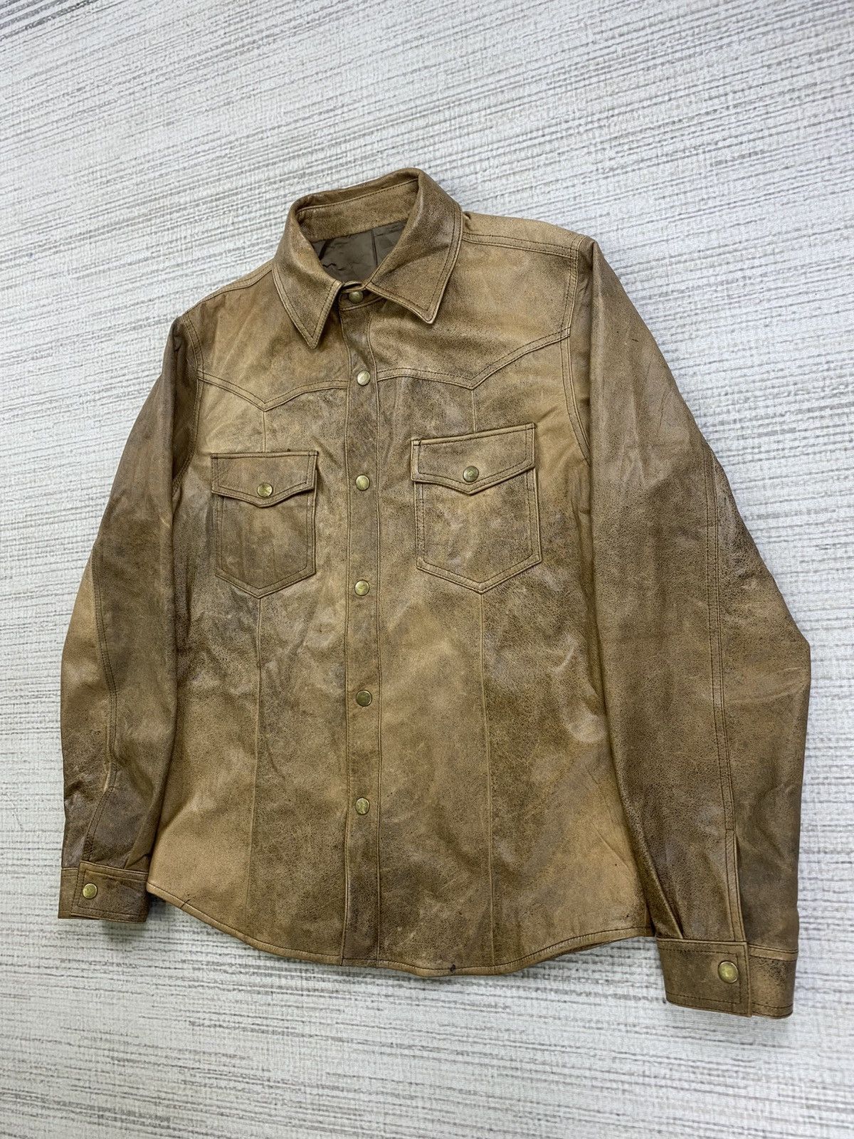 Designer × Vintage Vintage Figaro Full Leather Brown Buttoned Jacket Size US M / EU 48-50 / 2 - 4 Thumbnail