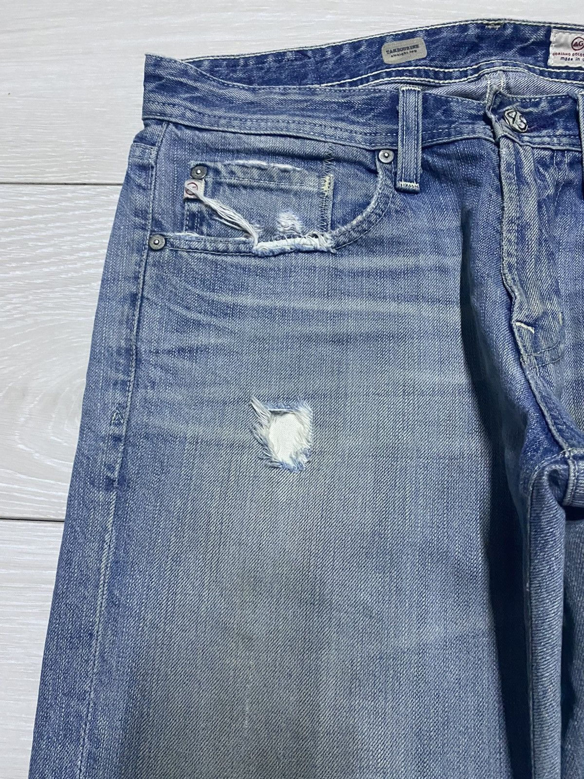 AG Adriano Goldschmied Vtg Ag Adriano Goldschmied Straight Leg DistressedJeans Size US 32 / EU 48 - 9 Thumbnail