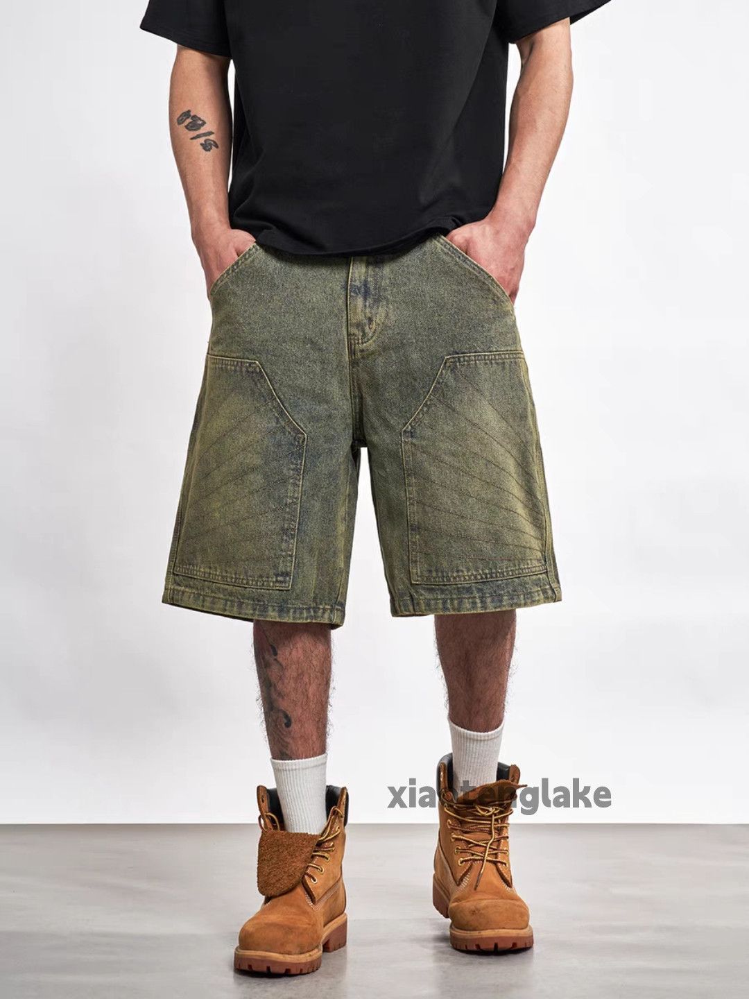 Designer Unisex outdoor utility punk yuppie baggy cargo shorts Size US 34 / EU 50 - 3 Thumbnail
