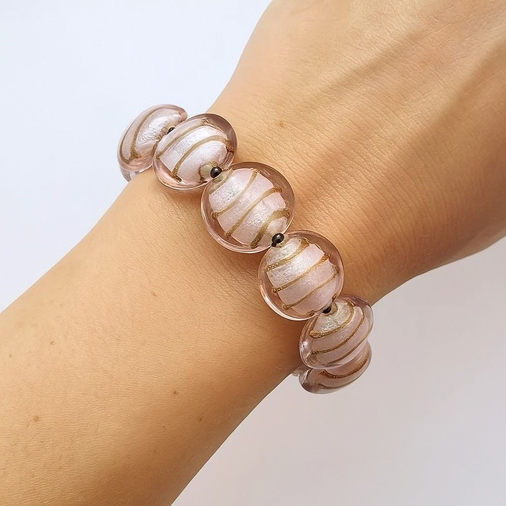 NWT Sterling Silver Artisan Jumbo Glass-Beaded Bracelet
