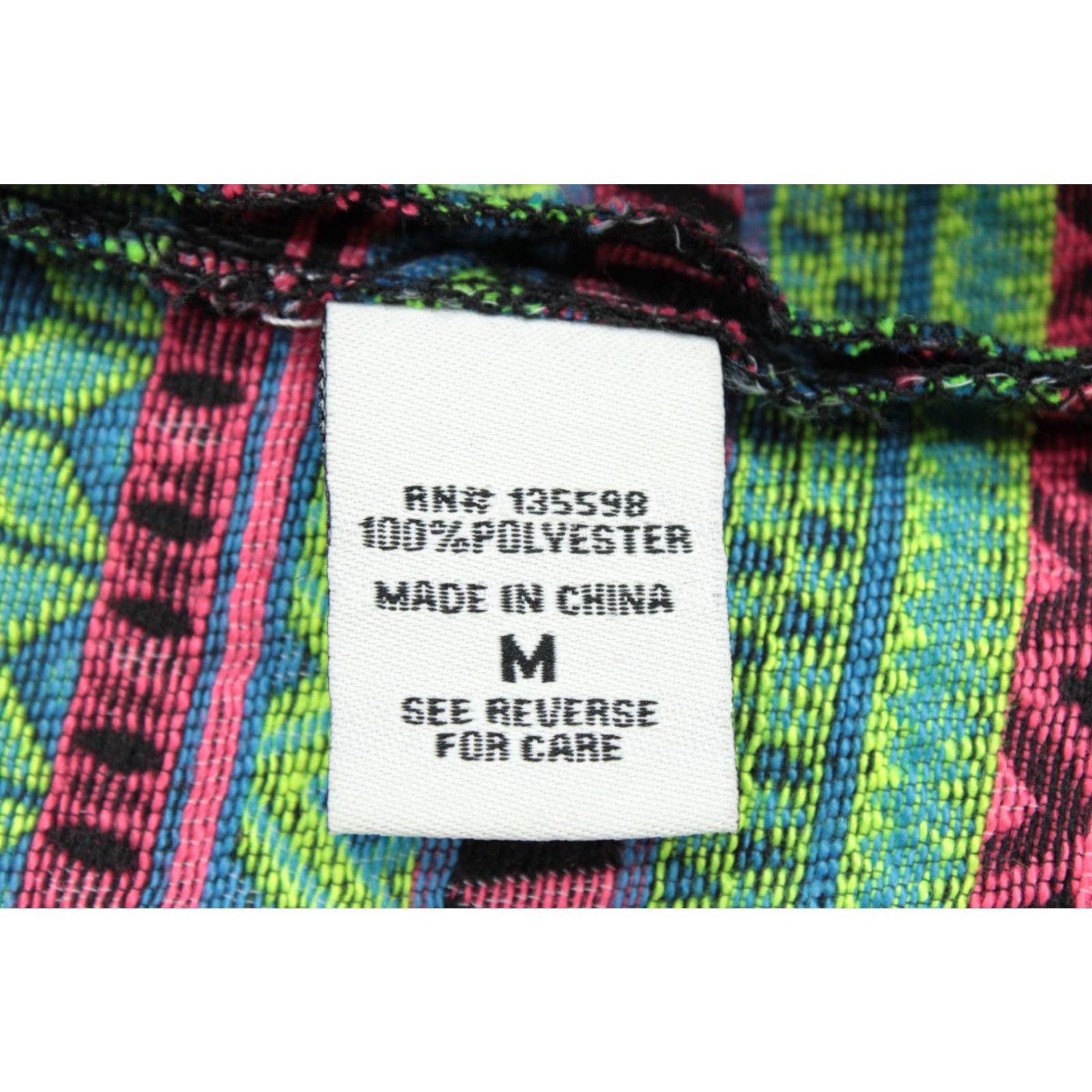 Vintage VTG NWT Shrinking Violet Mini Skirt Women's Medium Neon Pattern Party 80s 90s Bohemian Hip Hop Hippie Retro Size 32" / US 10 / IT 46 - 5 Thumbnail