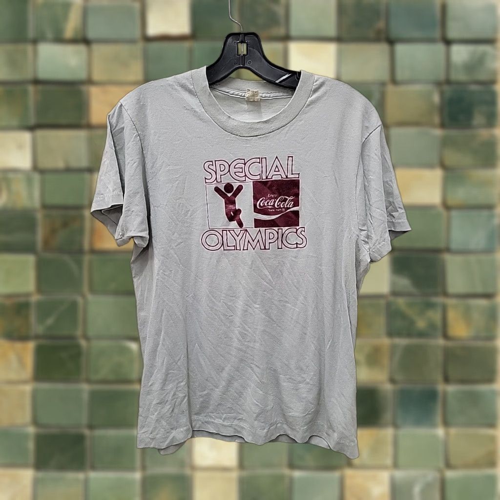 Vintage VINTAGE Screen Stars T-Shirt Men Short Sleeve Crew Neck Gray Size L Coca-Cola Special Olympics Stitch Shirt Boys Womens Size US L / EU 52-54 / 3 - 1 Thumbnail