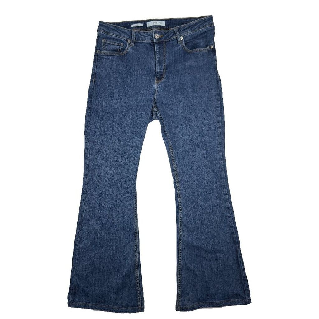 Mango MNG Mango Flare High Rise Stretch Blue Wash Jeans Size 30 Size 29" - 1 Thumbnail