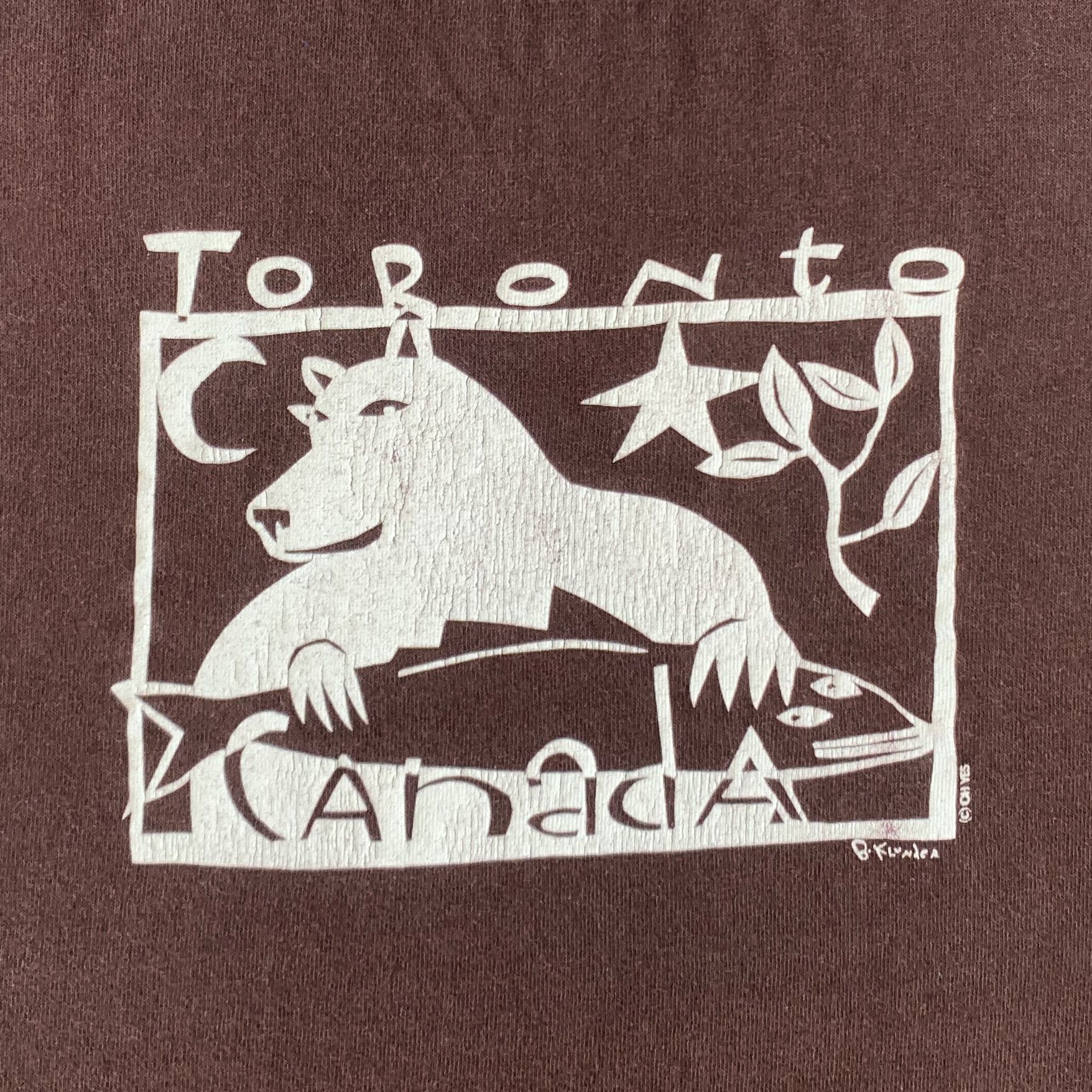 Vintage 90s TORONTO CANADA T shirt Tee Bear Fish Nature B. Klunder Size US S / EU 44-46 / 1 - 4 Thumbnail